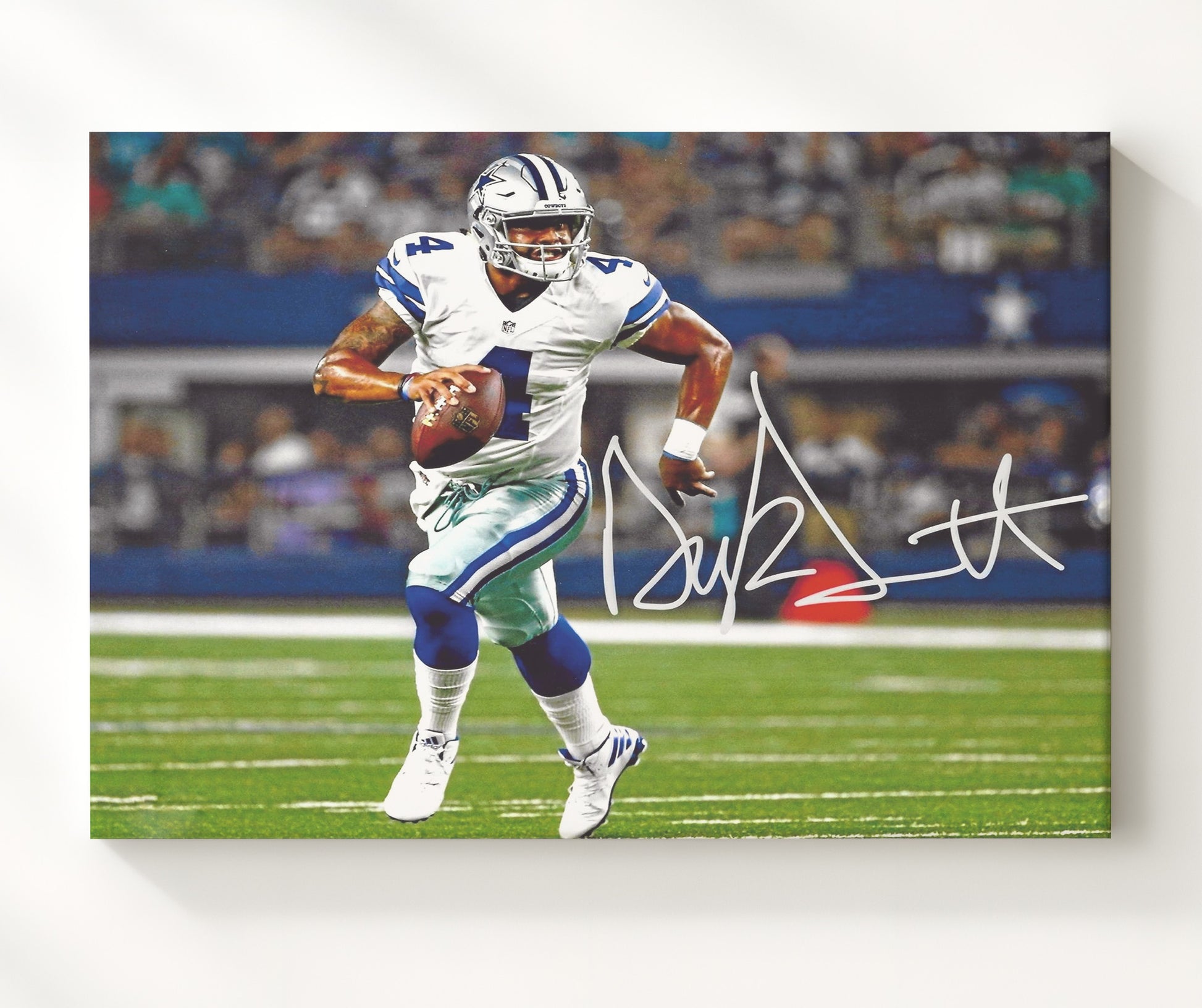 Dak Prescott - Dallas Football Quarterback Open Field Run Football Wall Art - football wall art print