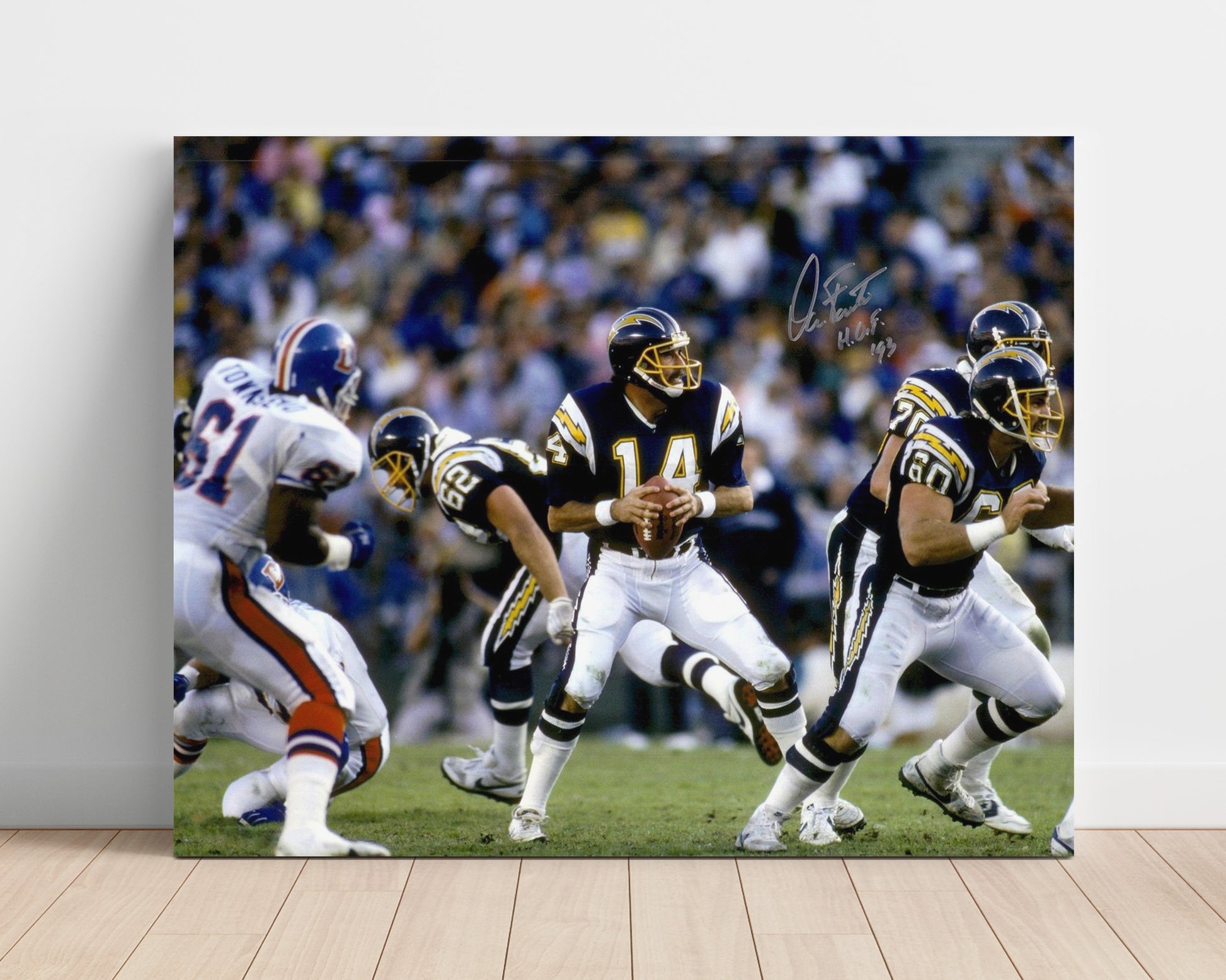 Dan Fouts - San Diego Football Air Coryell Passing Motion Football Wall Art - football wall art print