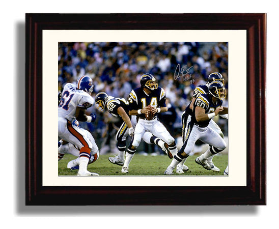 Dan Fouts San Diego Air Coryell Passing Motion Football Wall Art Framed 8x10 Matted Beveled Frame wall art print - Football decor