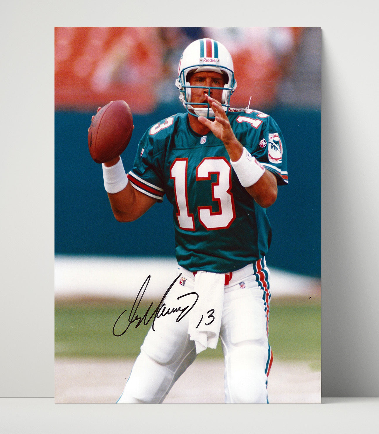Dan Marino - Miami football QB Dropback Passing Stance Vintage Football Wall Art - 16x20 Unframed Print football decor