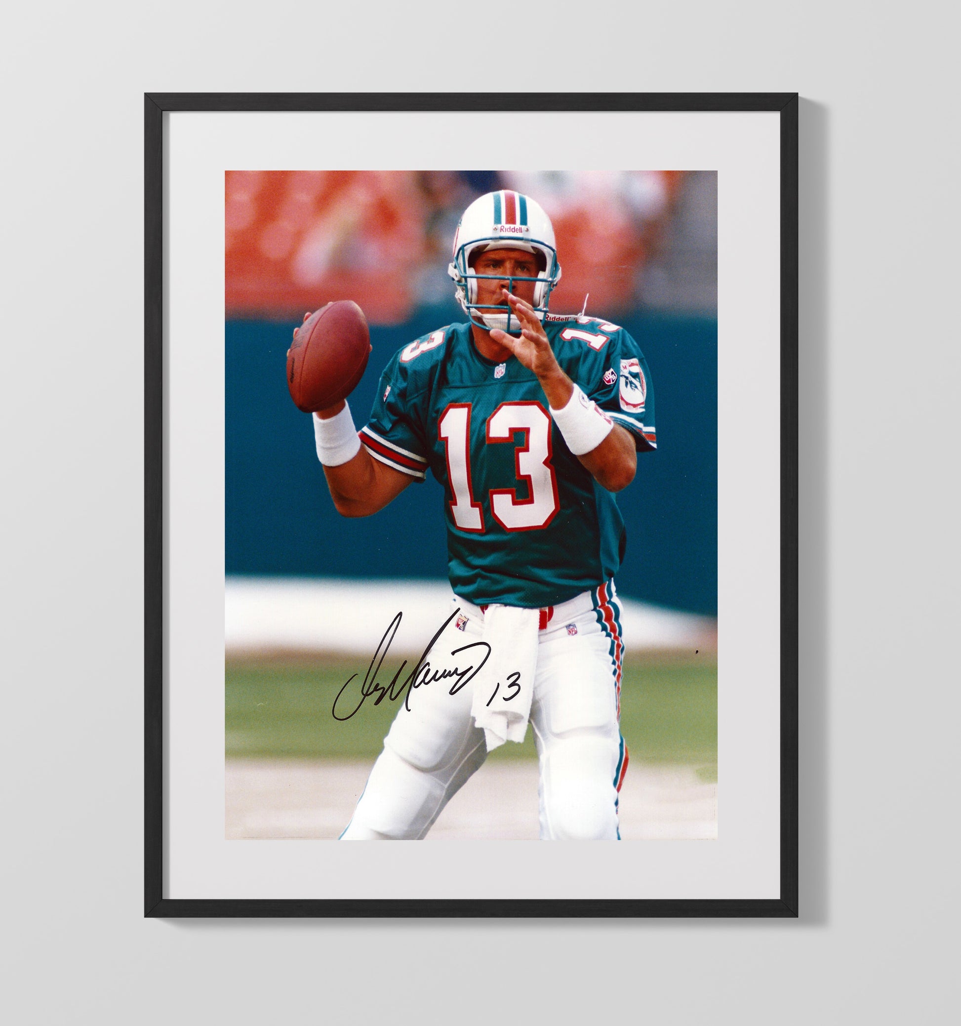 Dan Marino - Miami Football QB Dropback Passing Stance Football Wall Art - football wall art print