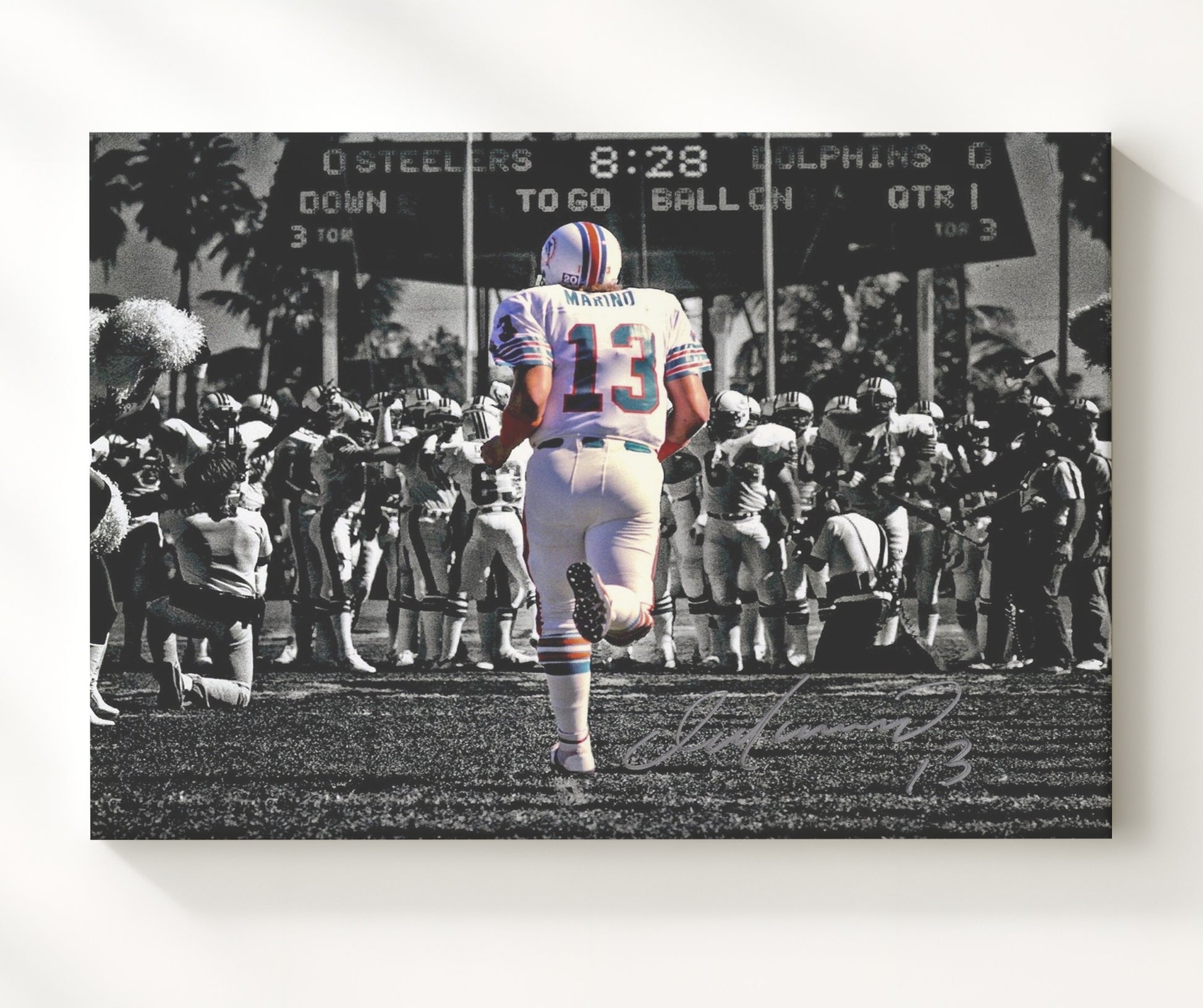 Dan Marino - Miami football Tunnel Entrance Spotlight Vintage Football Wall Art - 20x24 Canvas football decor