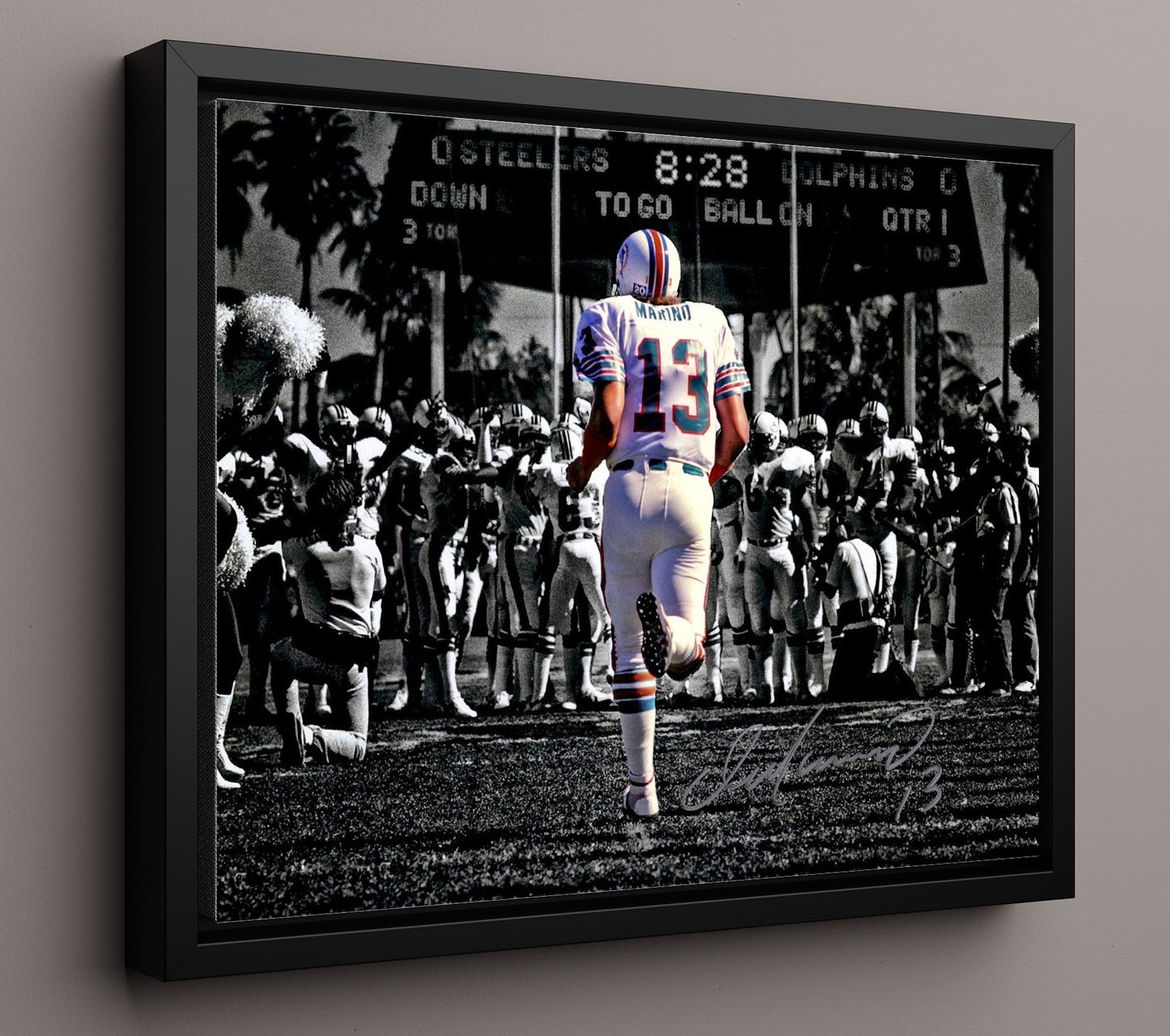 Dan Marino Miami Tunnel Entrance Spotlight Football Wall Art 16x20 Floating Canvas Display wall art print - Football decor