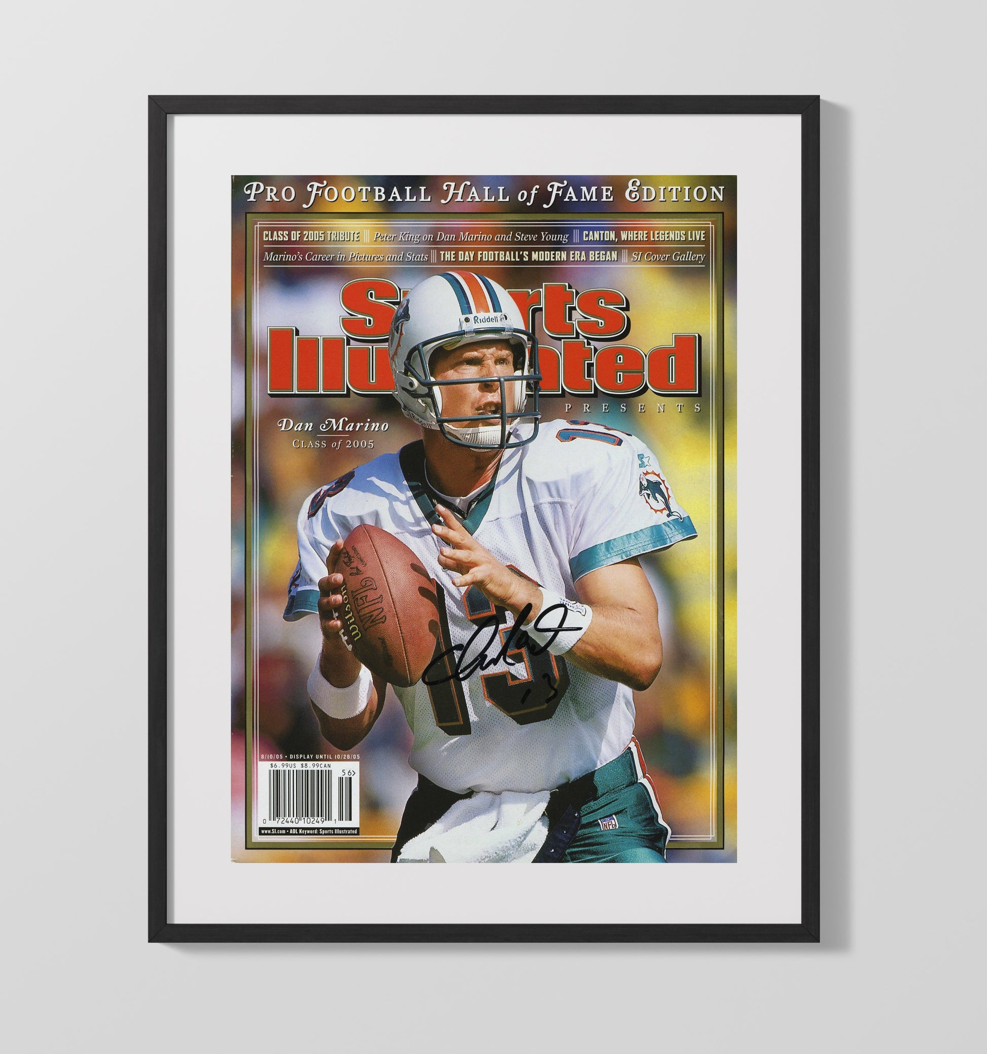 Dan Marino Tribute - Hall of Fame Heat Vintage Football Wall Art - 16x20 Gallery Frame football decor