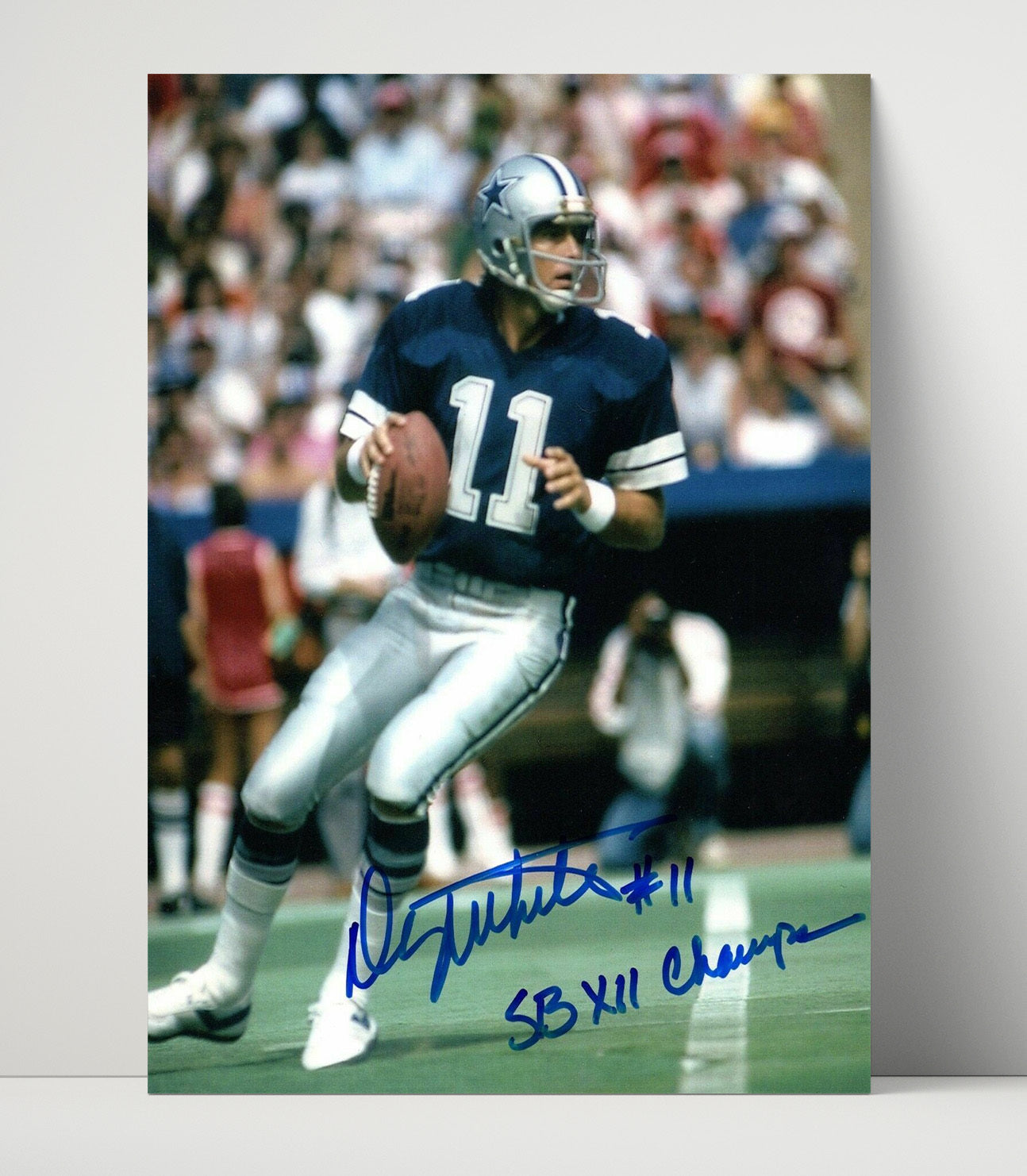 Danny White - Dallas Football Quarterback Passing Stance Football Wall Art - football wall art print