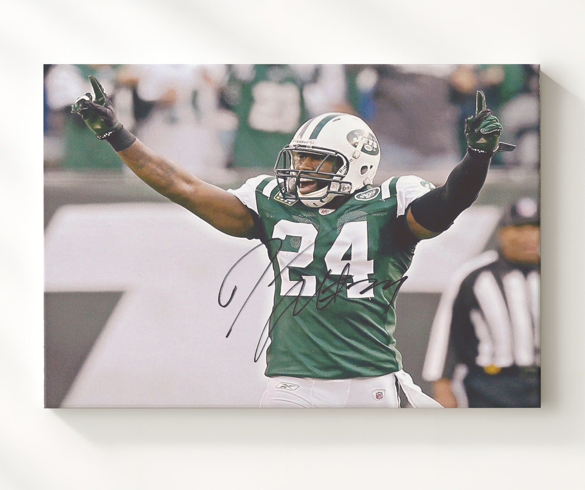 Darrelle Revis - New York Football Defensive Celebration Football Wall Art - football wall art print