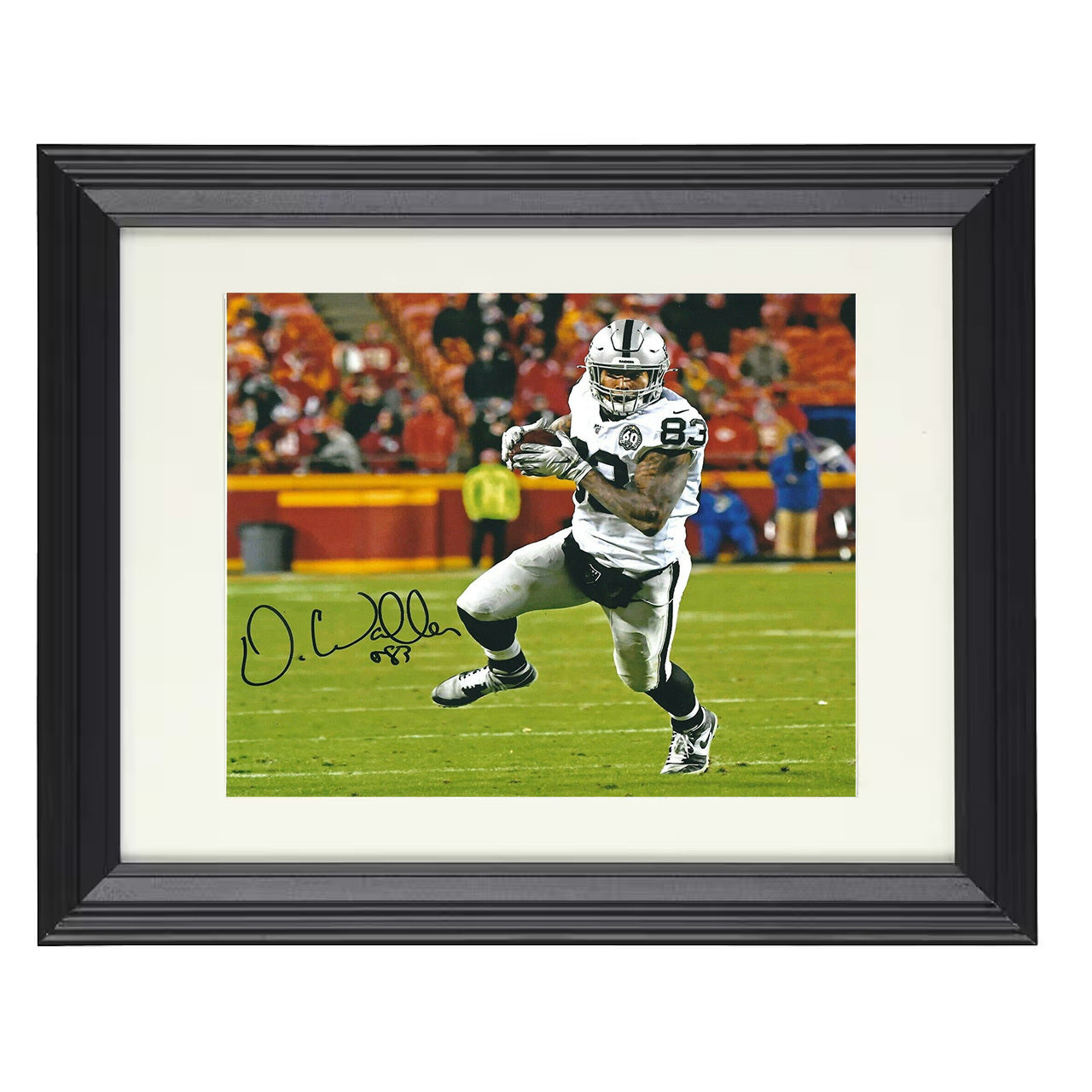 Darren Waller – Las Vegas Tight End Yards After Catch Run – 8x10 black beveled framed football wall art