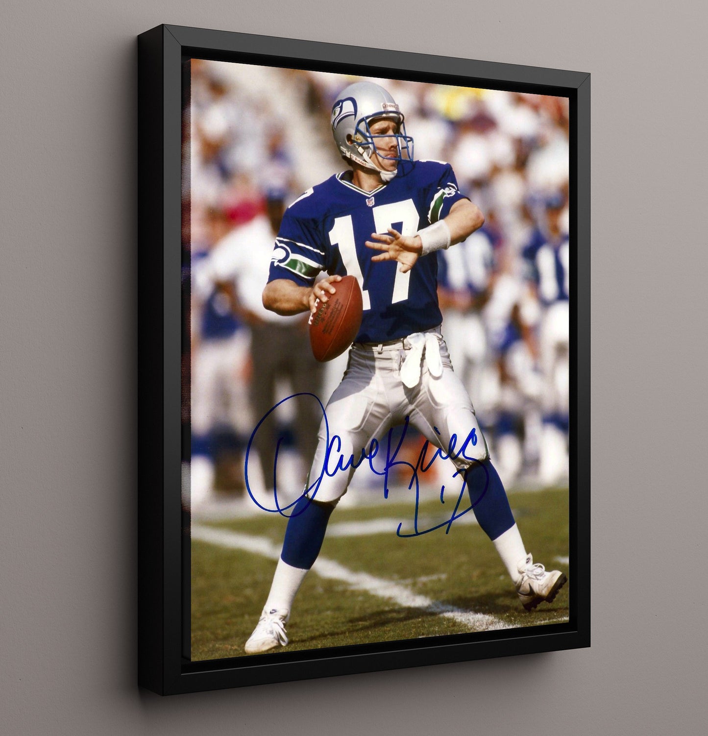 Dave Krieg - Seattle Football Quarterback Set to Pass Football Wall Art - football wall art print