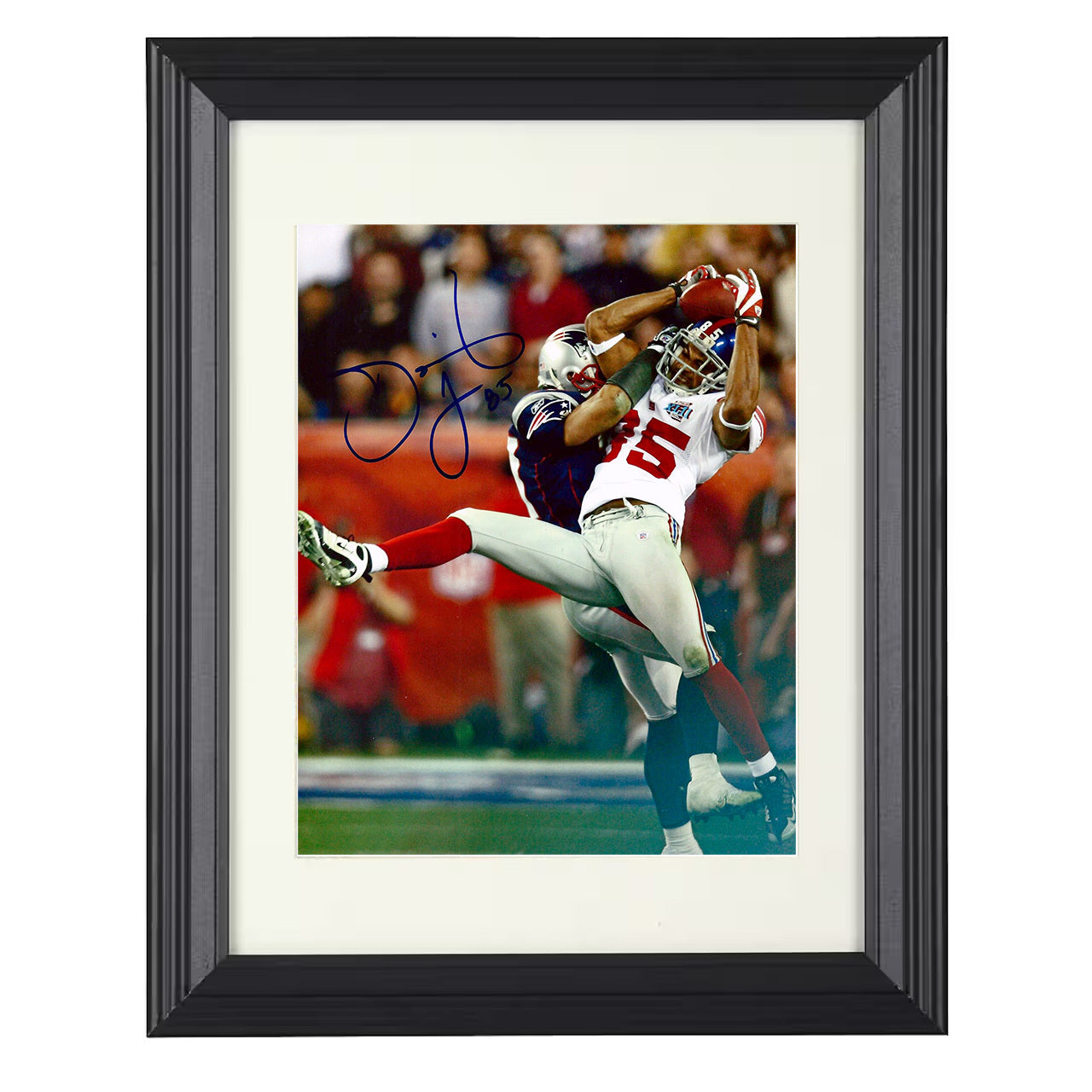 David Tyree – New York Helmet Catch Alternate Angle 2008 – 8x10 black beveled framed football wall art