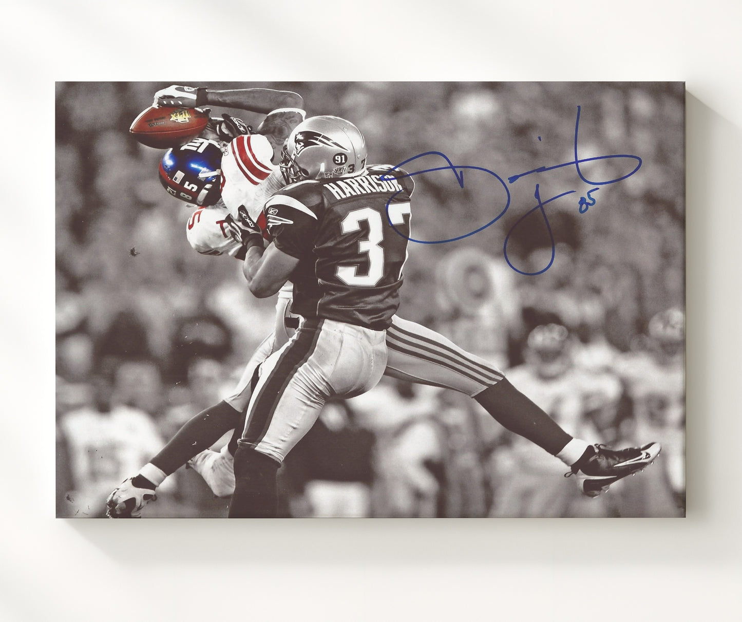 David Tyree - New York football Helmet Catch Super Bowl Play Vintage Football Wall Art - 20x24 Canvas football decor