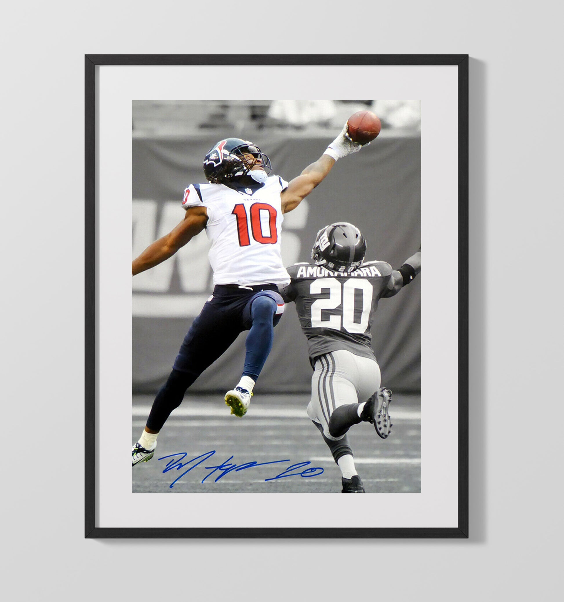 Deandre Hopkins - Houston Football One Handed Catch Spotlight Football Wall Art - football wall art print