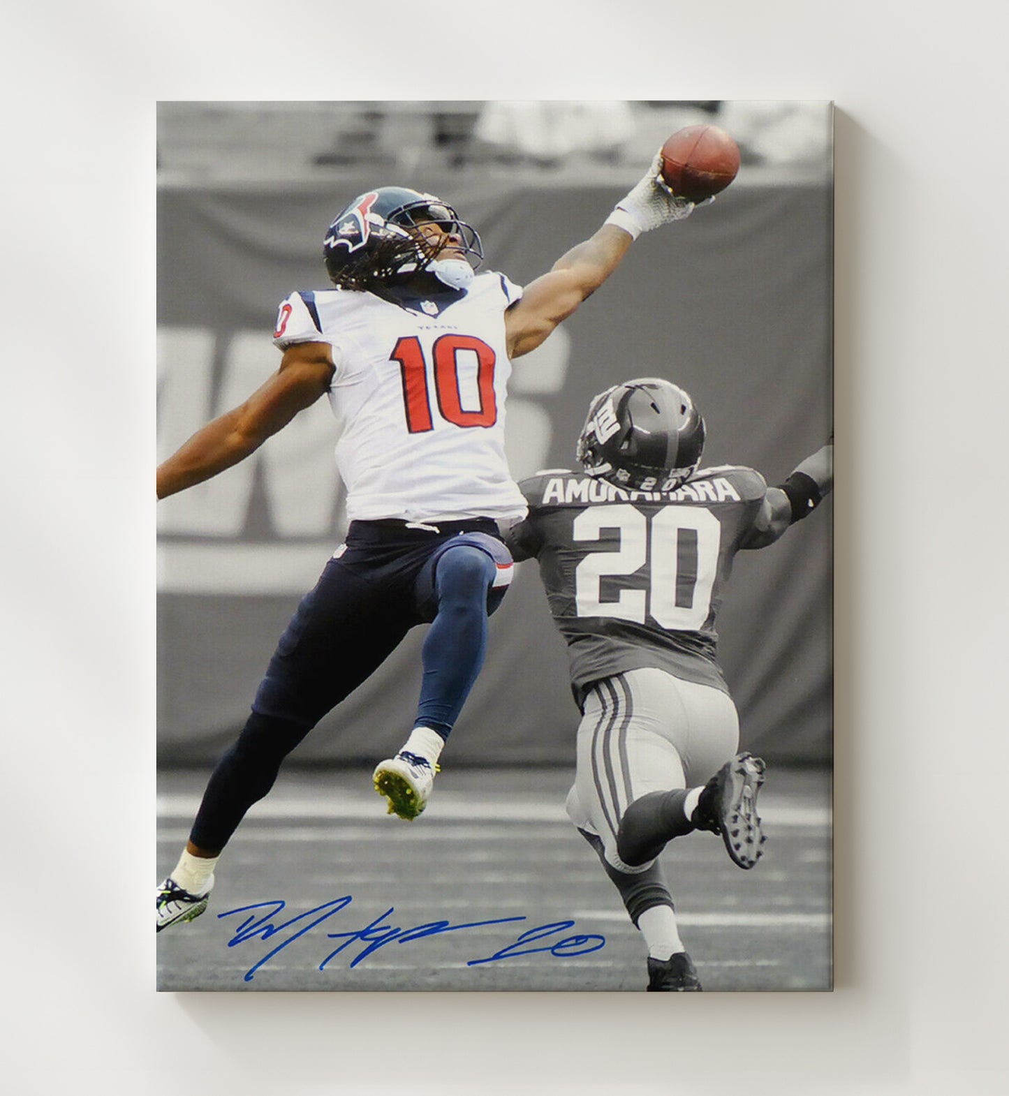 Deandre Hopkins - Houston Football One Handed Catch Spotlight Football Wall Art - football wall art print