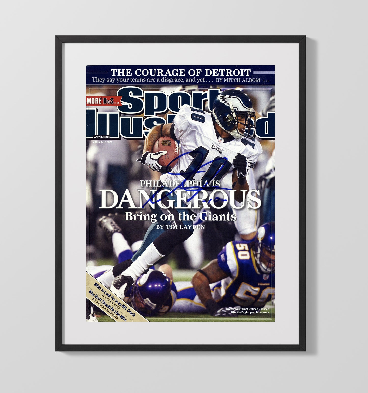 Desean Jackson - Philadelphia Football Dangerous Bring on the Giants Feature 2009 SI Cover Football Wall Art - football wall art print