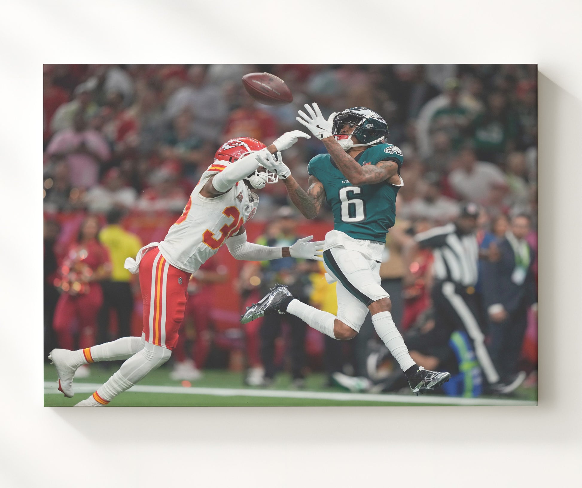 Devonta Smith - Philadelphia Football Super Bowl Touchdown Catch Football Wall Art - football wall art print