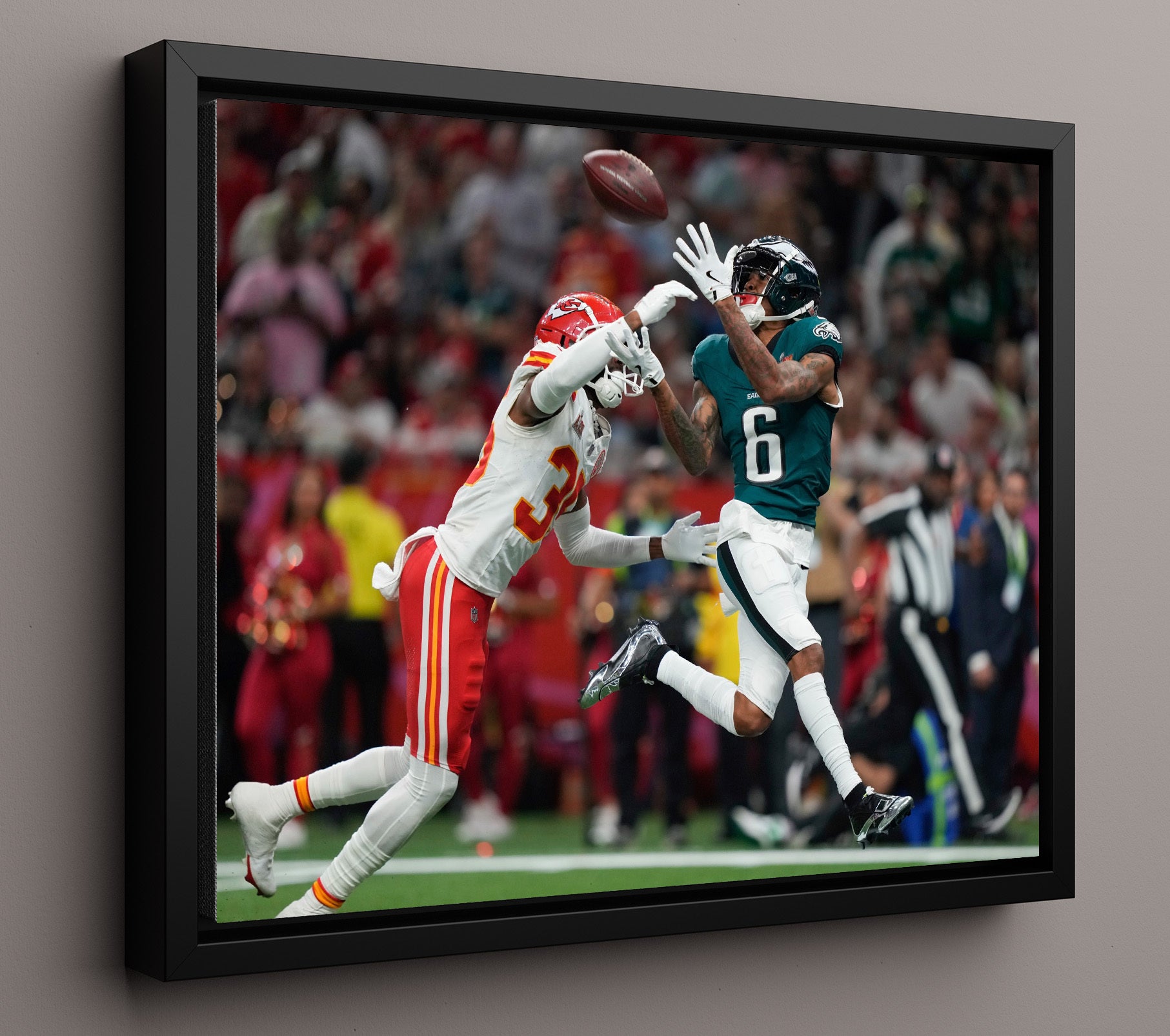 Devonta Smith - Philadelphia Football Super Bowl Touchdown Catch Football Wall Art - football wall art print