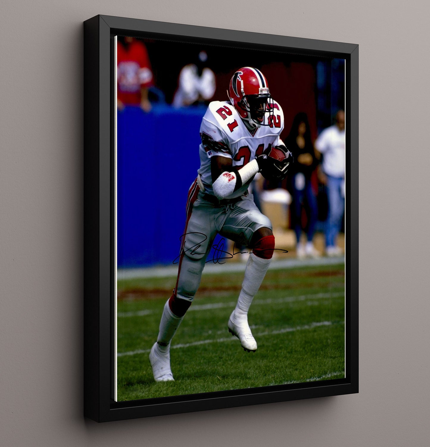 Deion Sanders - Falcon Flash Vintage Football Wall Art - 16x20 Framed Canvas football decor