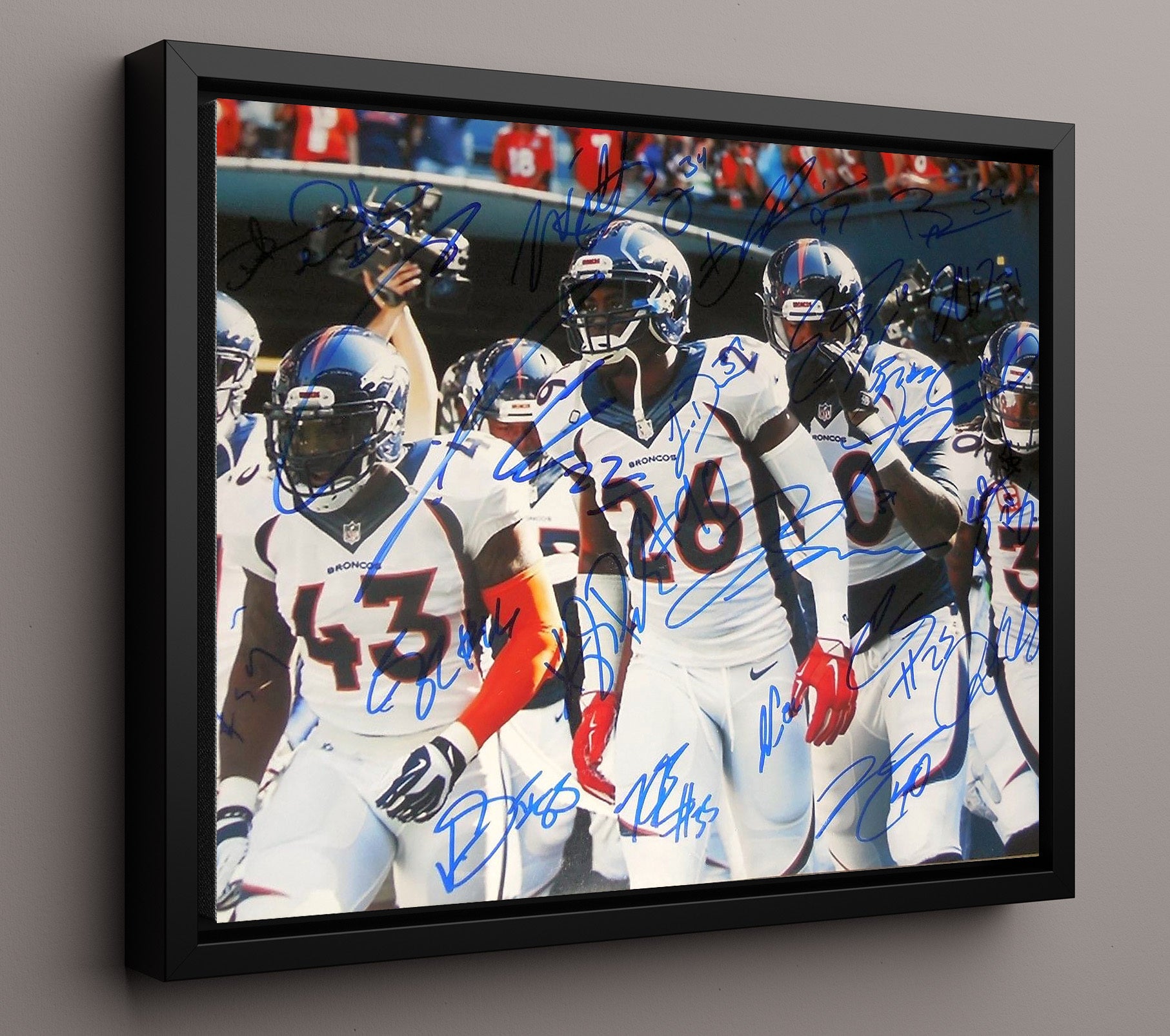 Denver Team 2016 Championship Defense Celebration Football Wall Art 16x20 Floating Canvas Display wall art print - Football decor