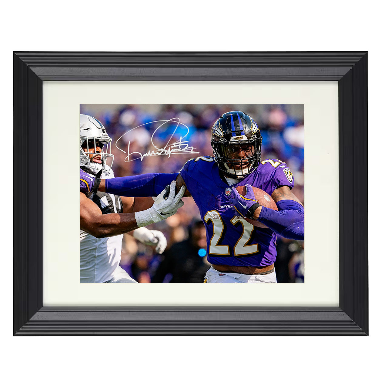 Derrick Henry – Stiff Arm Beast – 8x10 black beveled framed football wall art