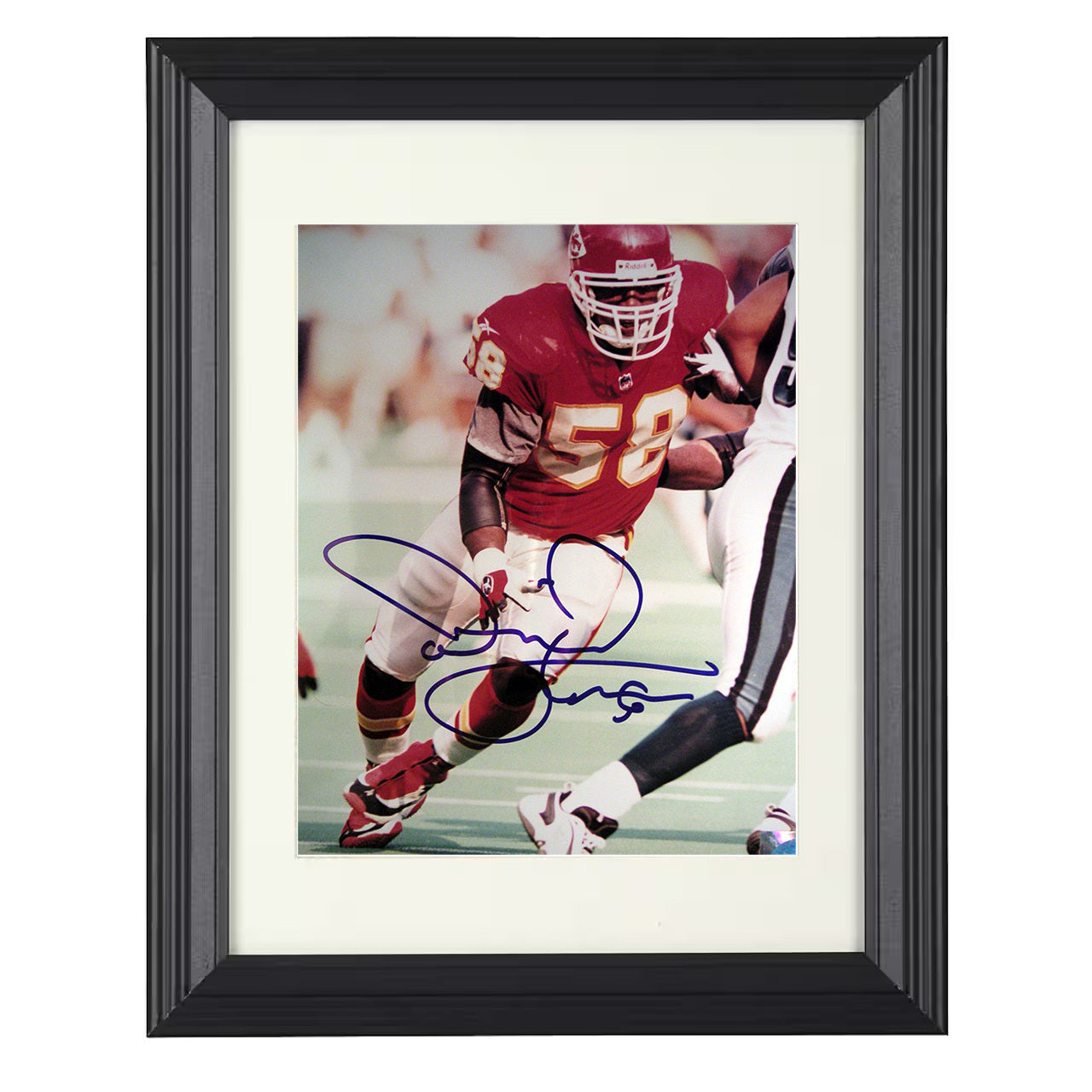 Derrick Thomas – Kansas City Pass Rush Action 1999 – 8x10 black beveled framed football wall art
