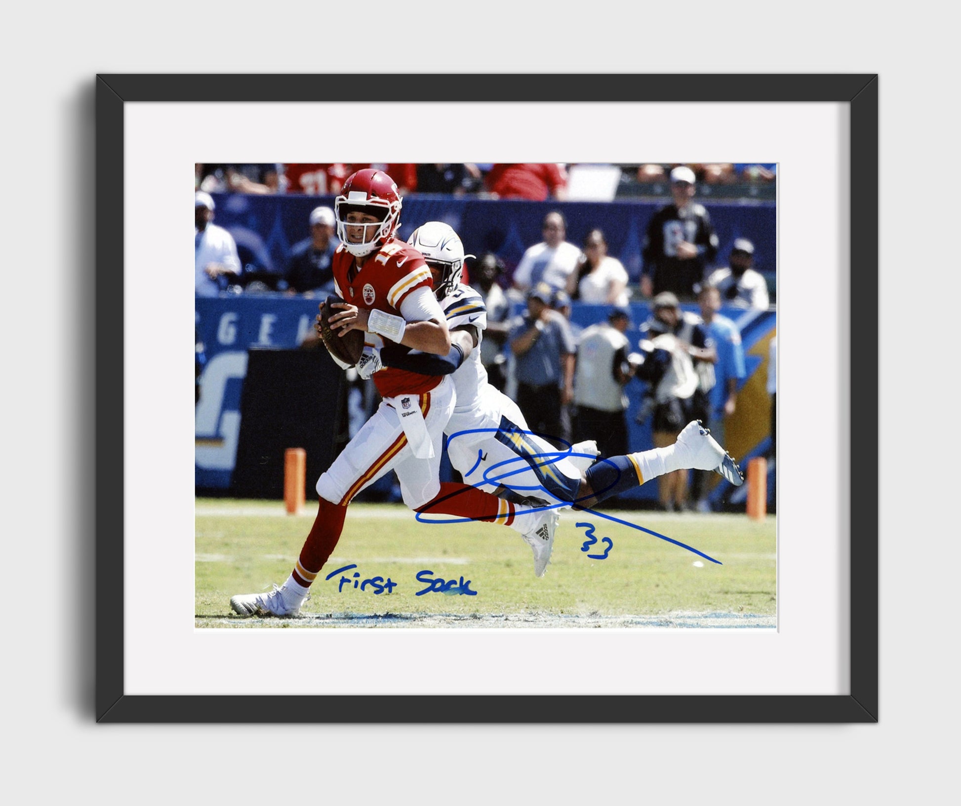 Derwin James - First Sack Memory Football Wall Art - football wall art print