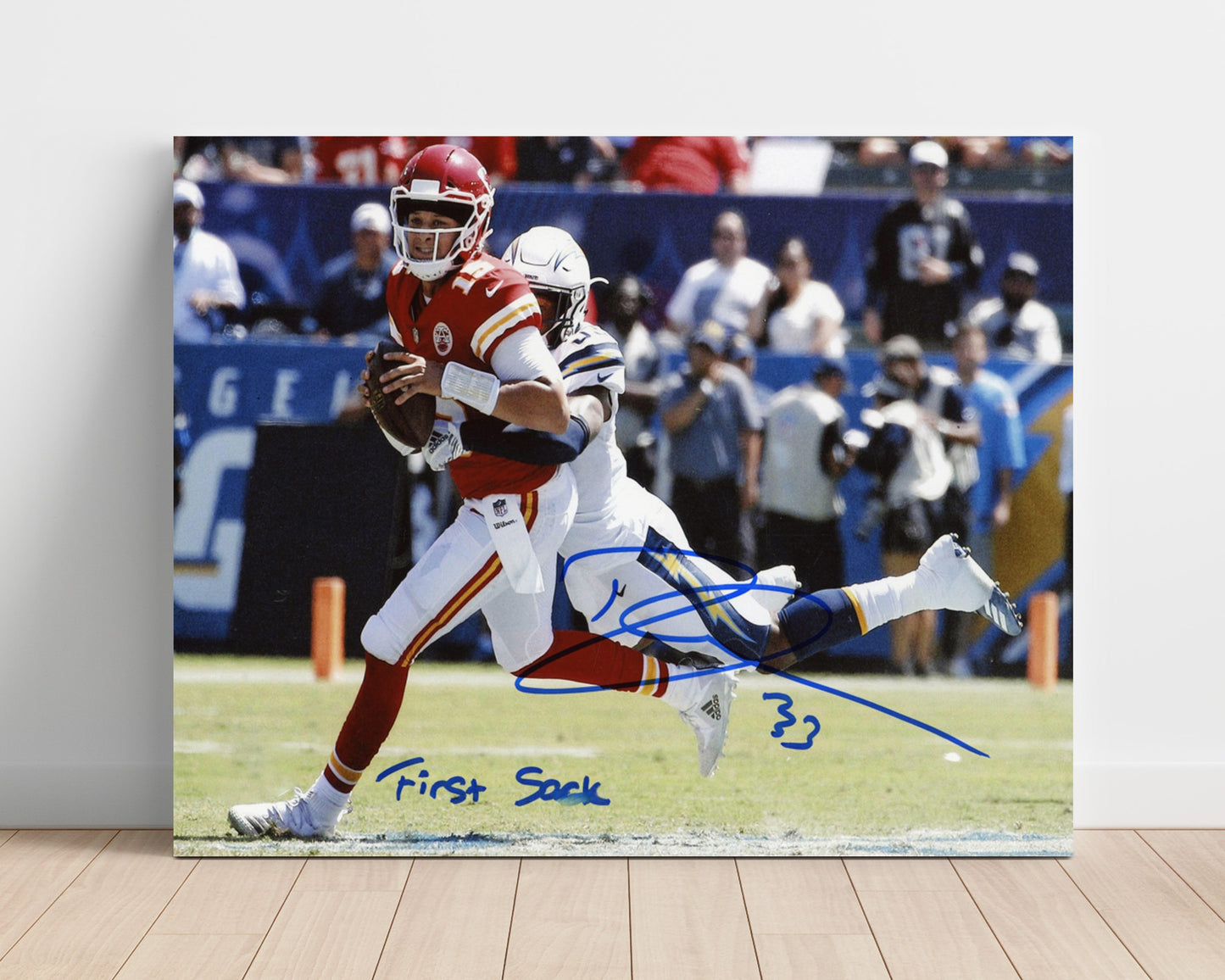 Derwin James - First Sack Memory Football Wall Art - football wall art print
