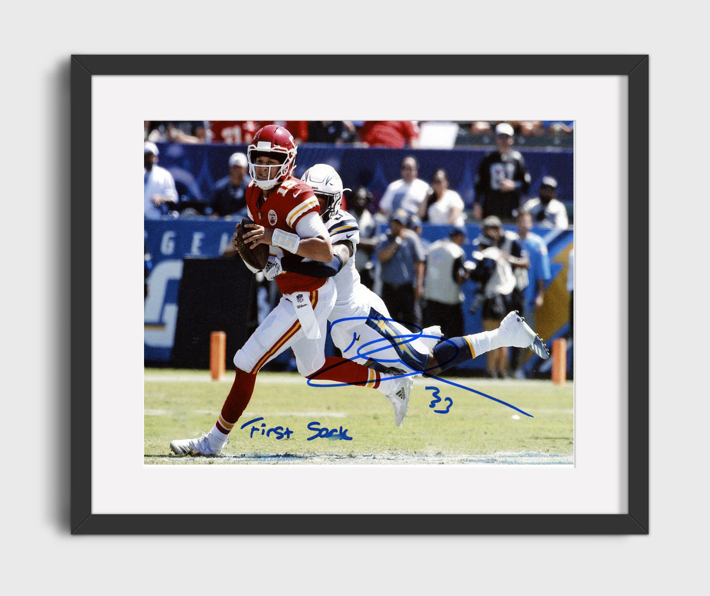 Derwin James - First Sack Memory Vintage Football Wall Art - 16x20 Gallery Frame football decor