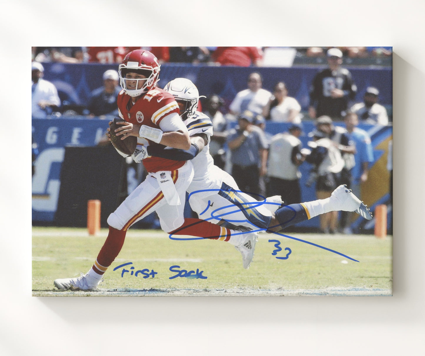 Derwin James - First Sack Memory Vintage Football Wall Art - 20x24 Canvas football decor