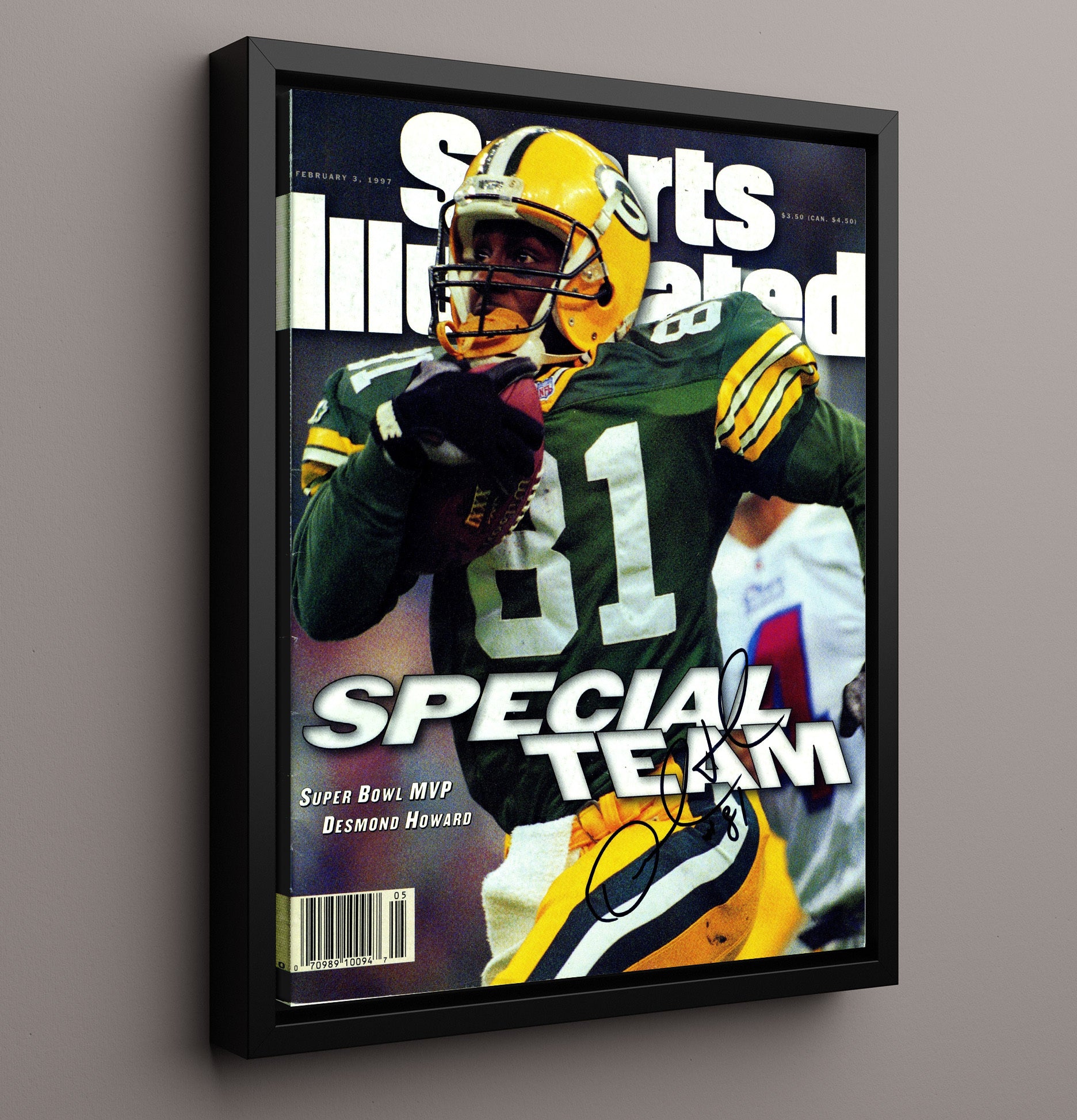 Desmond Howard Special Team - MVP Spark Vintage Football Wall Art - 16x20 Framed Canvas football decor