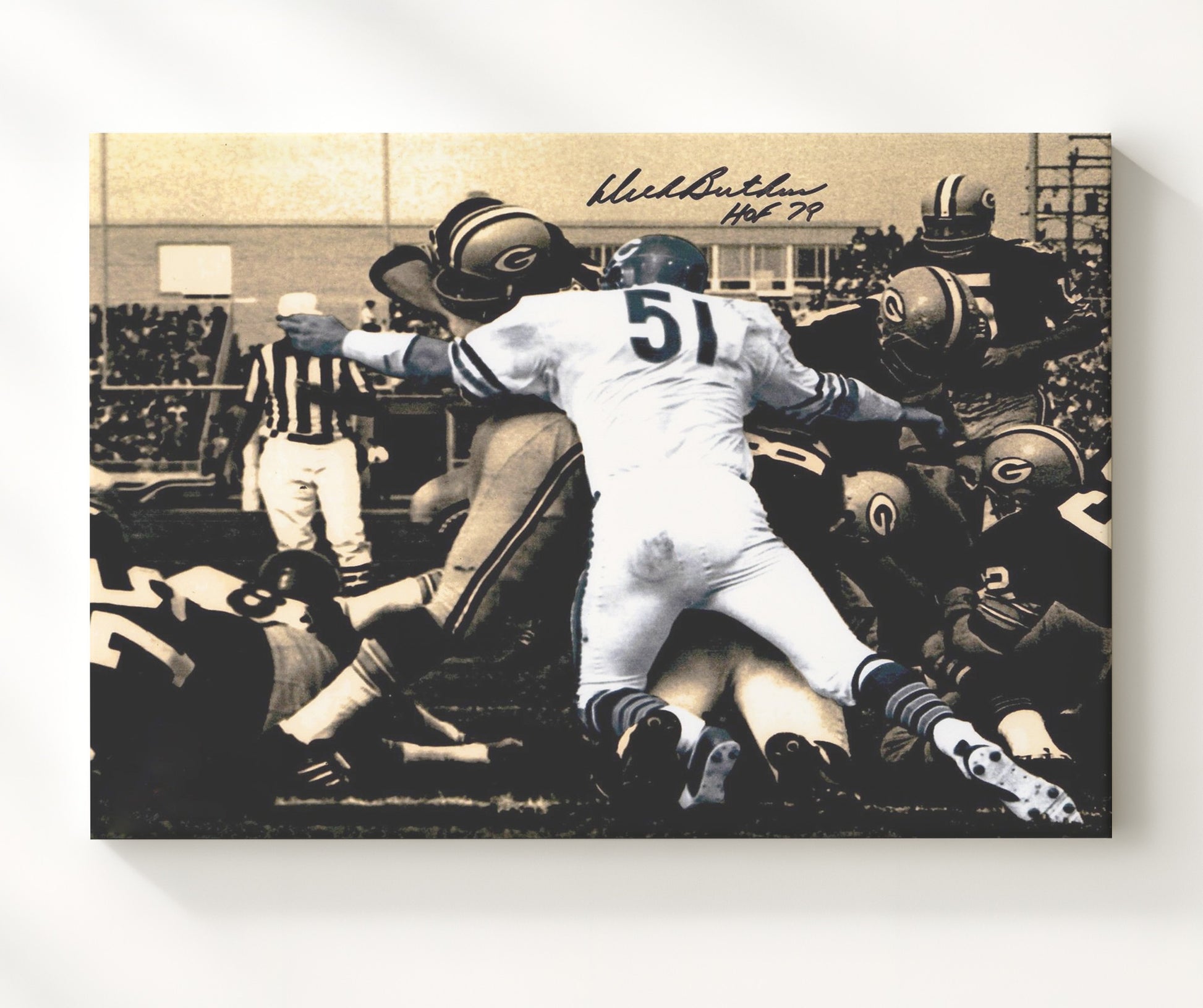 Dick Butkus - Chicago Football Defensive Tackle 1960s Football Wall Art - football wall art print