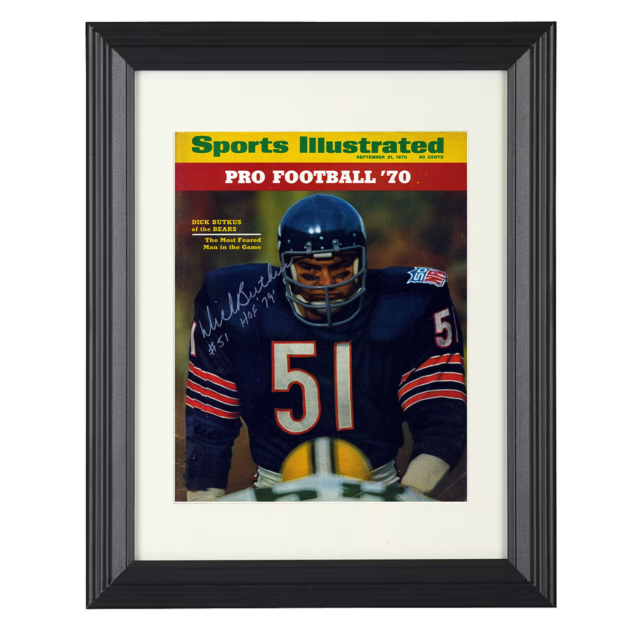Dick Butkus – Monster of the Midway Image – 8x10 black beveled framed football wall art