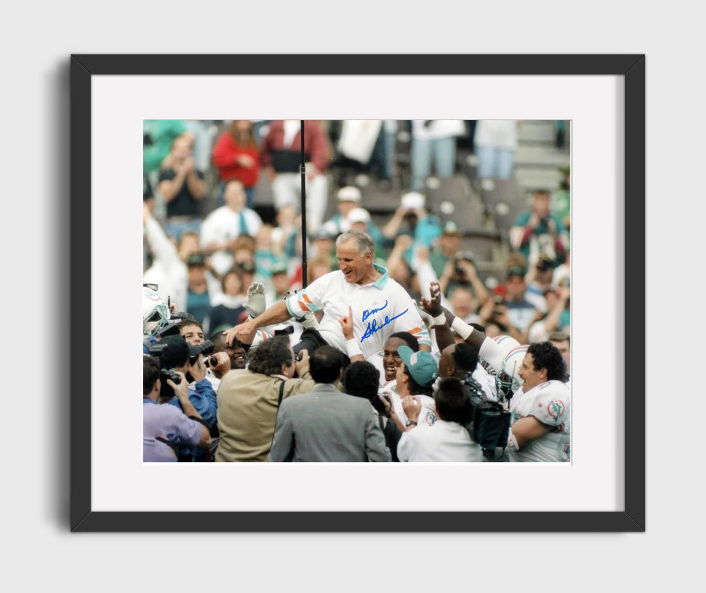 Don Shula - Miami Football Coach Victory Celebration Football Wall Art - football wall art print