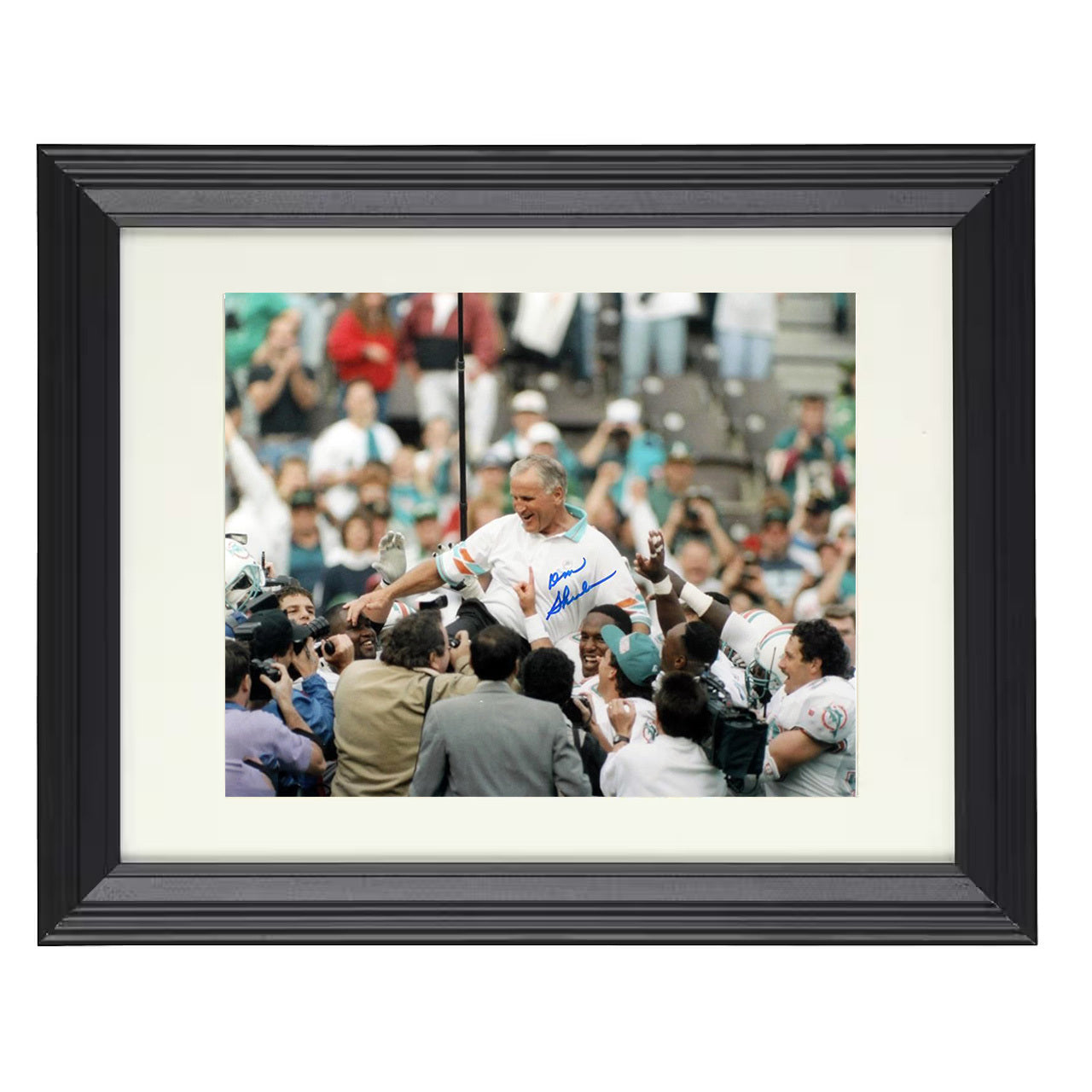 Don Shula – Miami Coach Victory Celebration – 8x10 black beveled framed football wall art