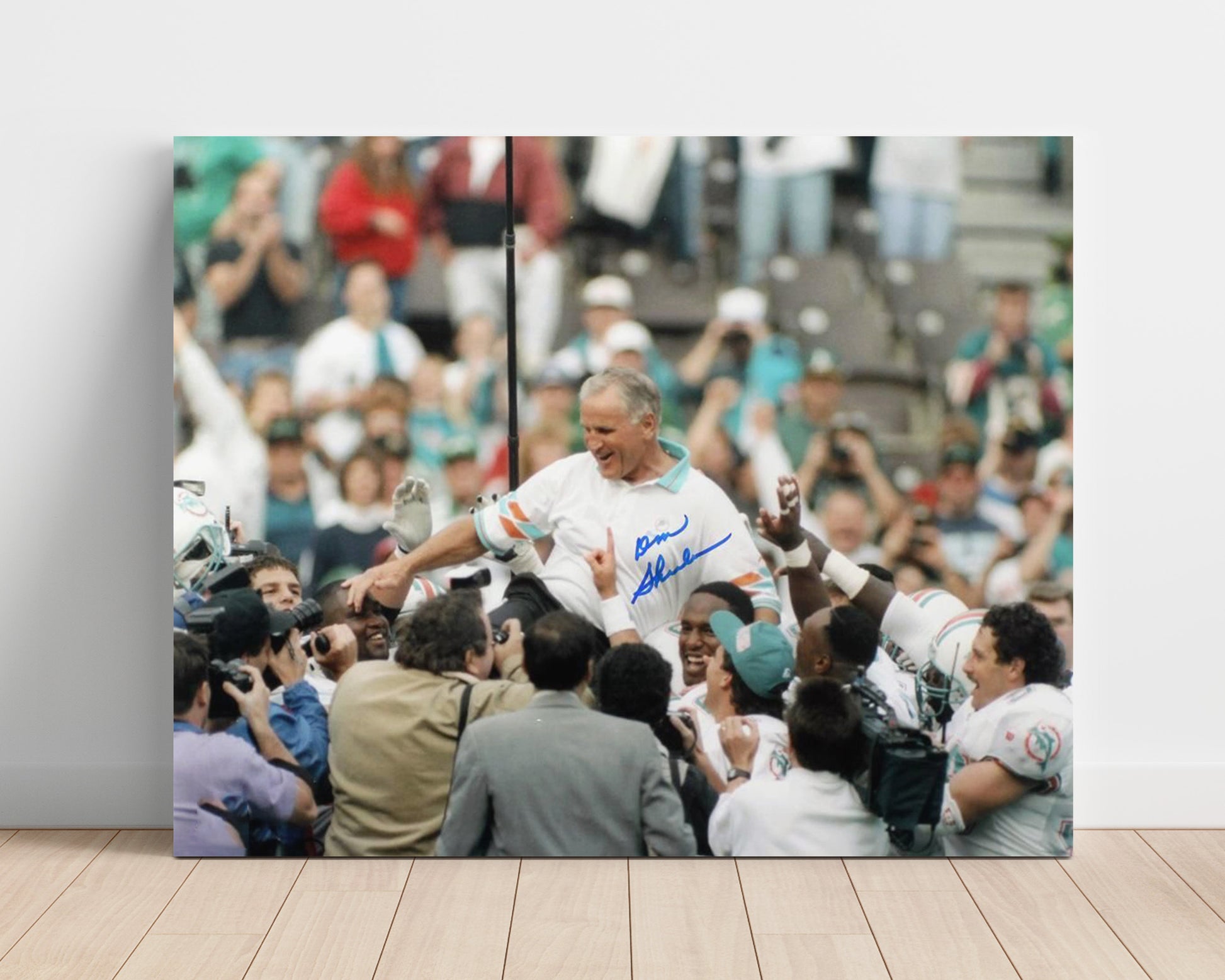 Don Shula - Miami Football Coach Victory Celebration Vintage Football Wall Art - 16x20 Unframed Print football decor