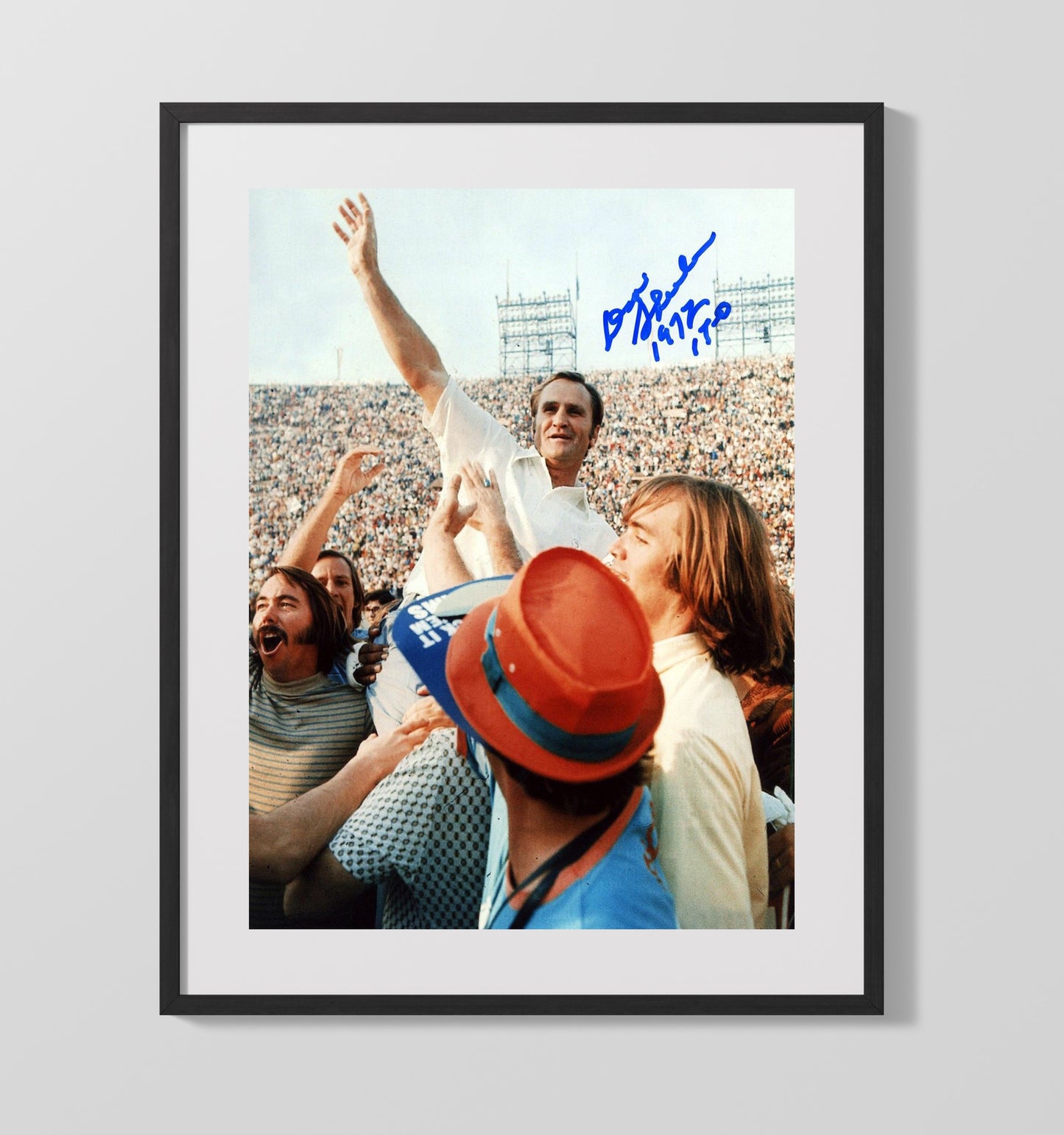 Don Shula - Miami Football Championship Celebration Coach 1970 Football Wall Art - football wall art print
