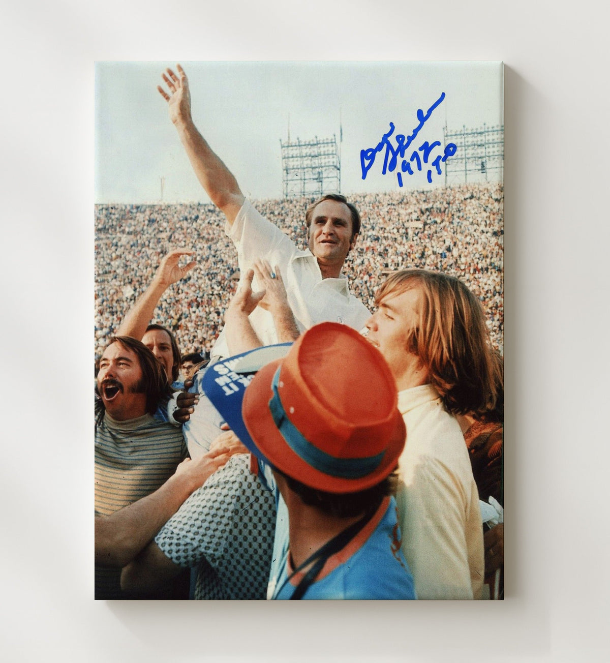 Don Shula - Miami Football Championship Celebration Coach 1970 8x10 Canvas vintage football wall art