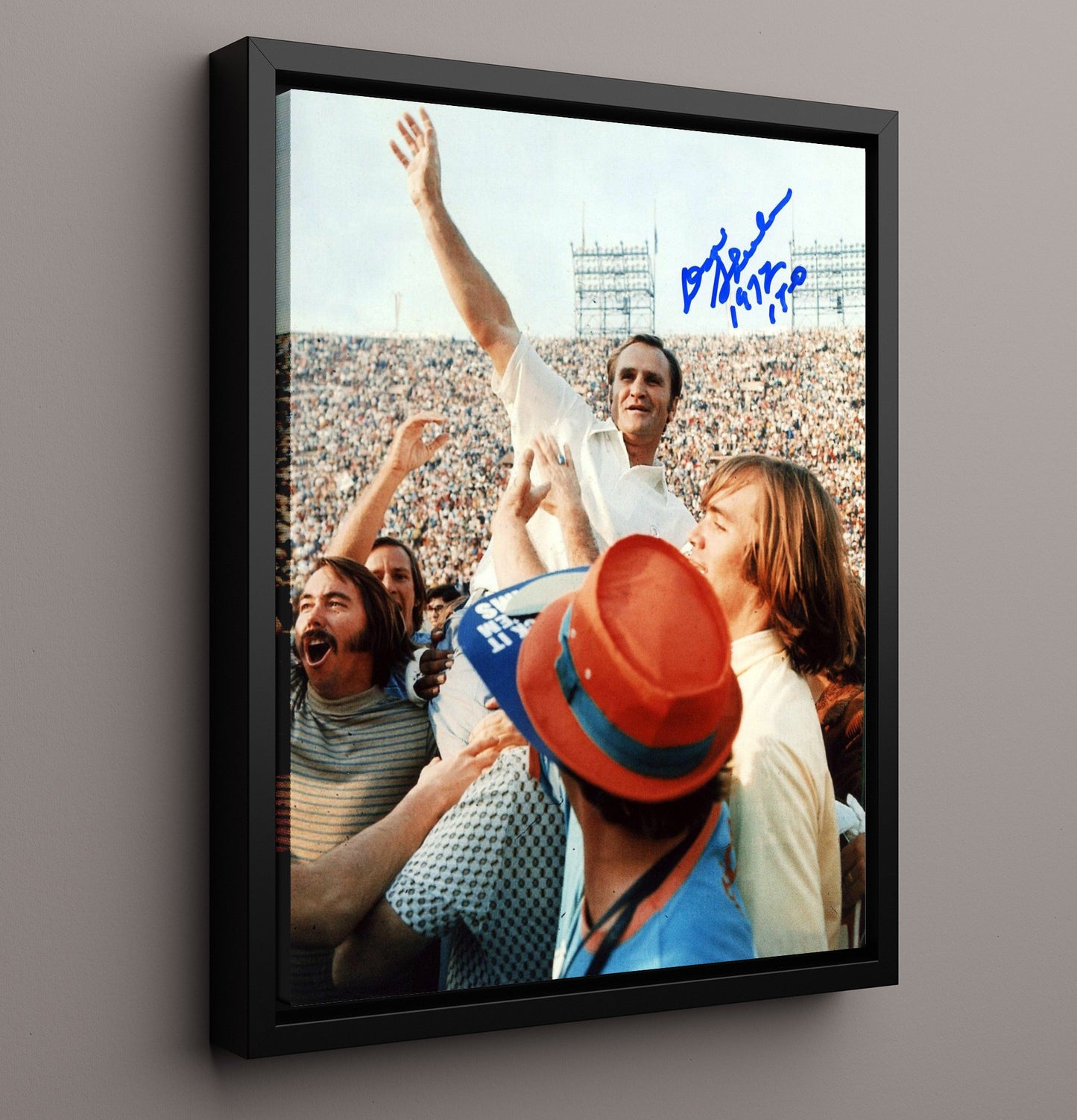 Don Shula - Miami Football Championship Celebration Coach 1970 Football Wall Art - football wall art print
