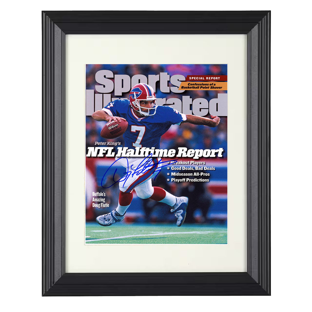 Doug Flutie – Halftime Magic Image – 8x10 black beveled framed football wall art