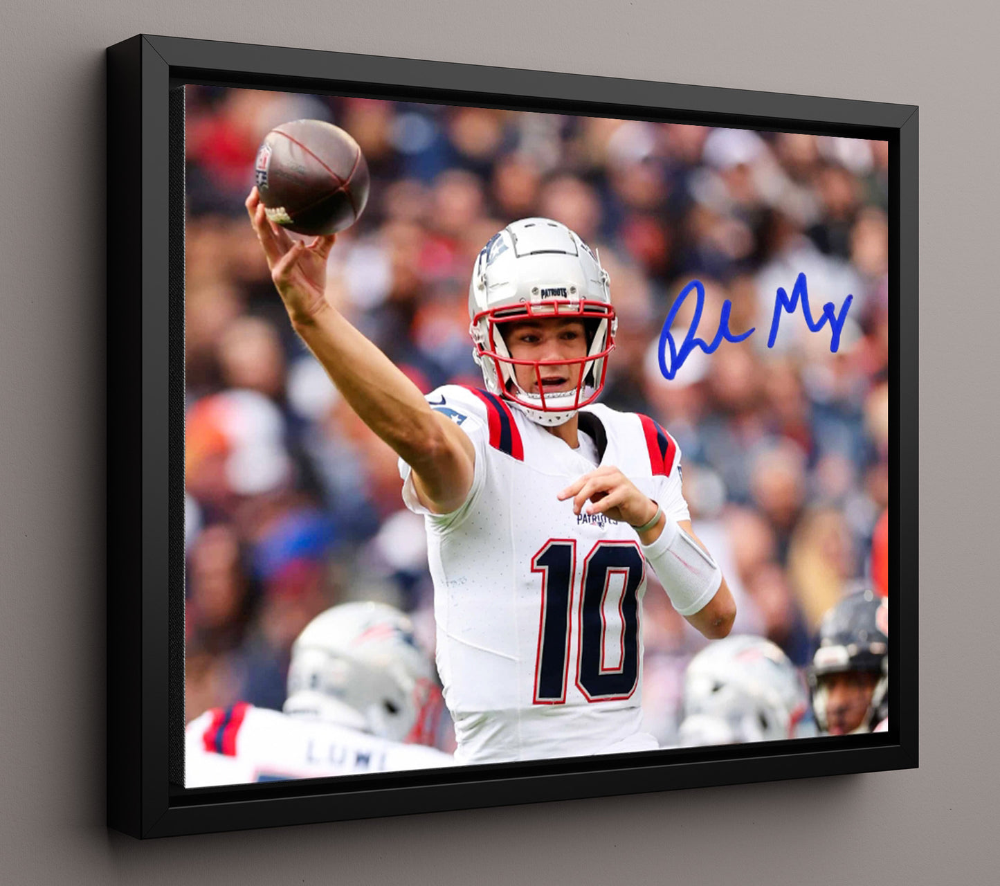 Drake Maye - Rookie Rising Football Wall Art - football wall art print