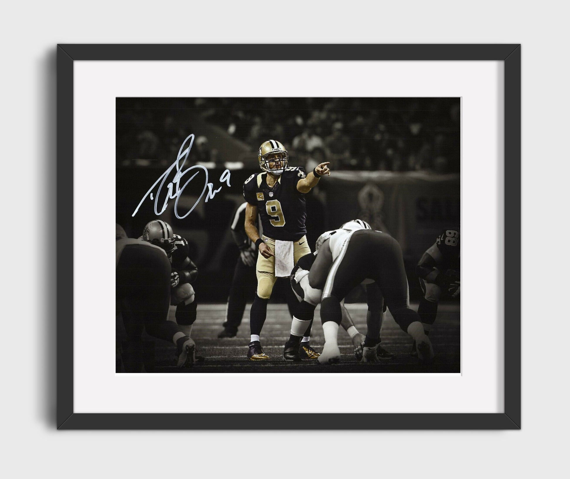 Drew Brees - Commanding the Line Football Wall Art - football wall art print