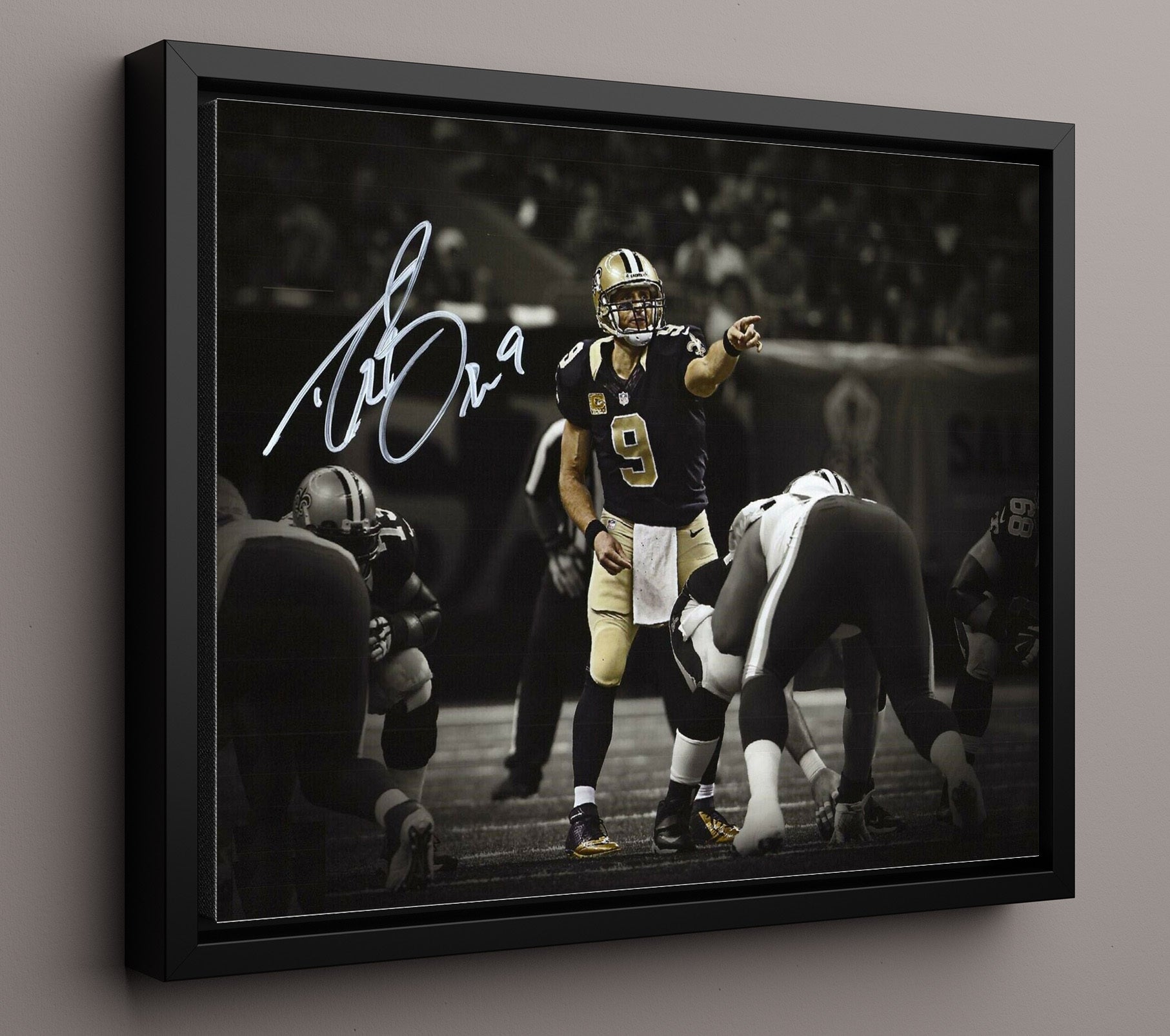 Drew Brees - Commanding the Line Football Wall Art - football wall art print