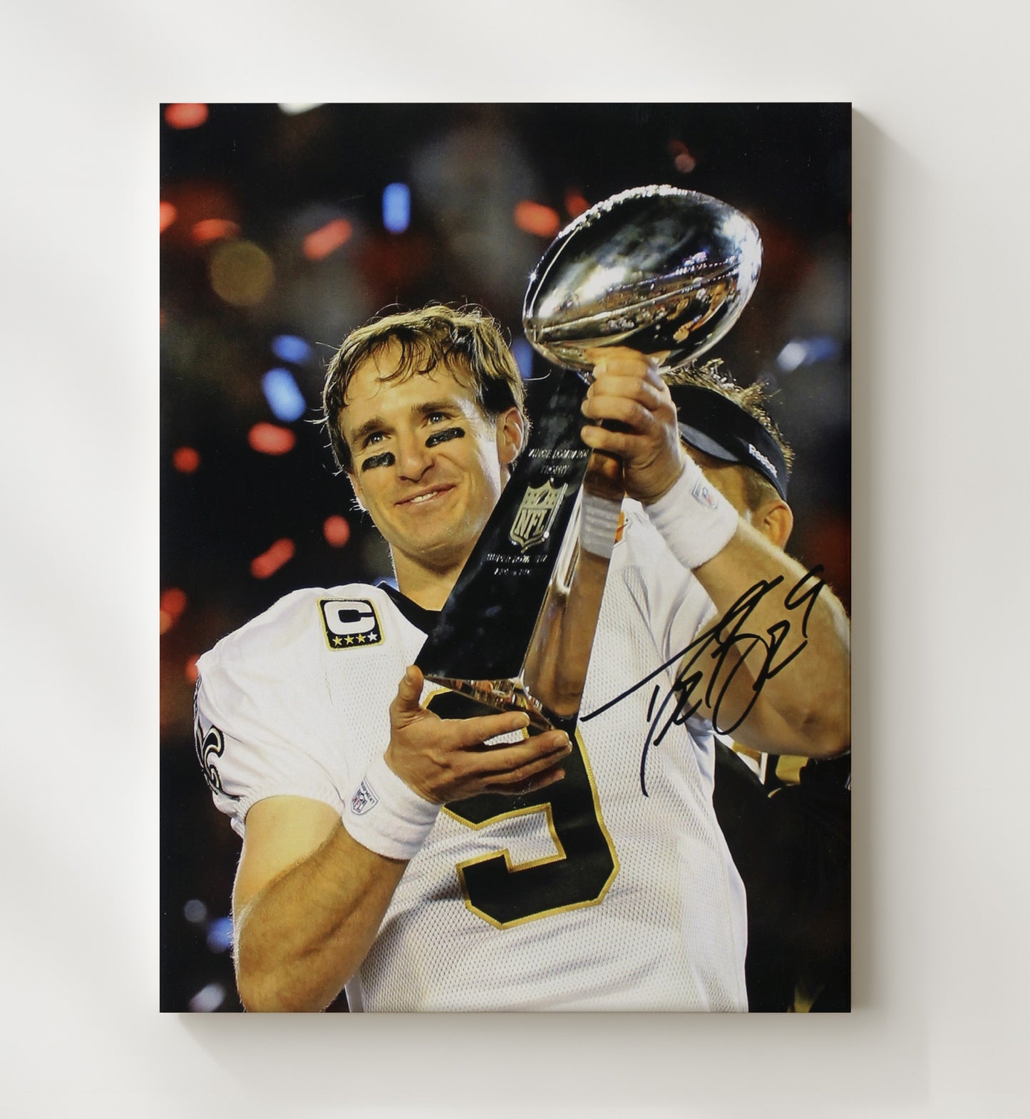 Drew Brees - Who Dat Glory Vintage Football Wall Art - 20x24 Canvas football decor