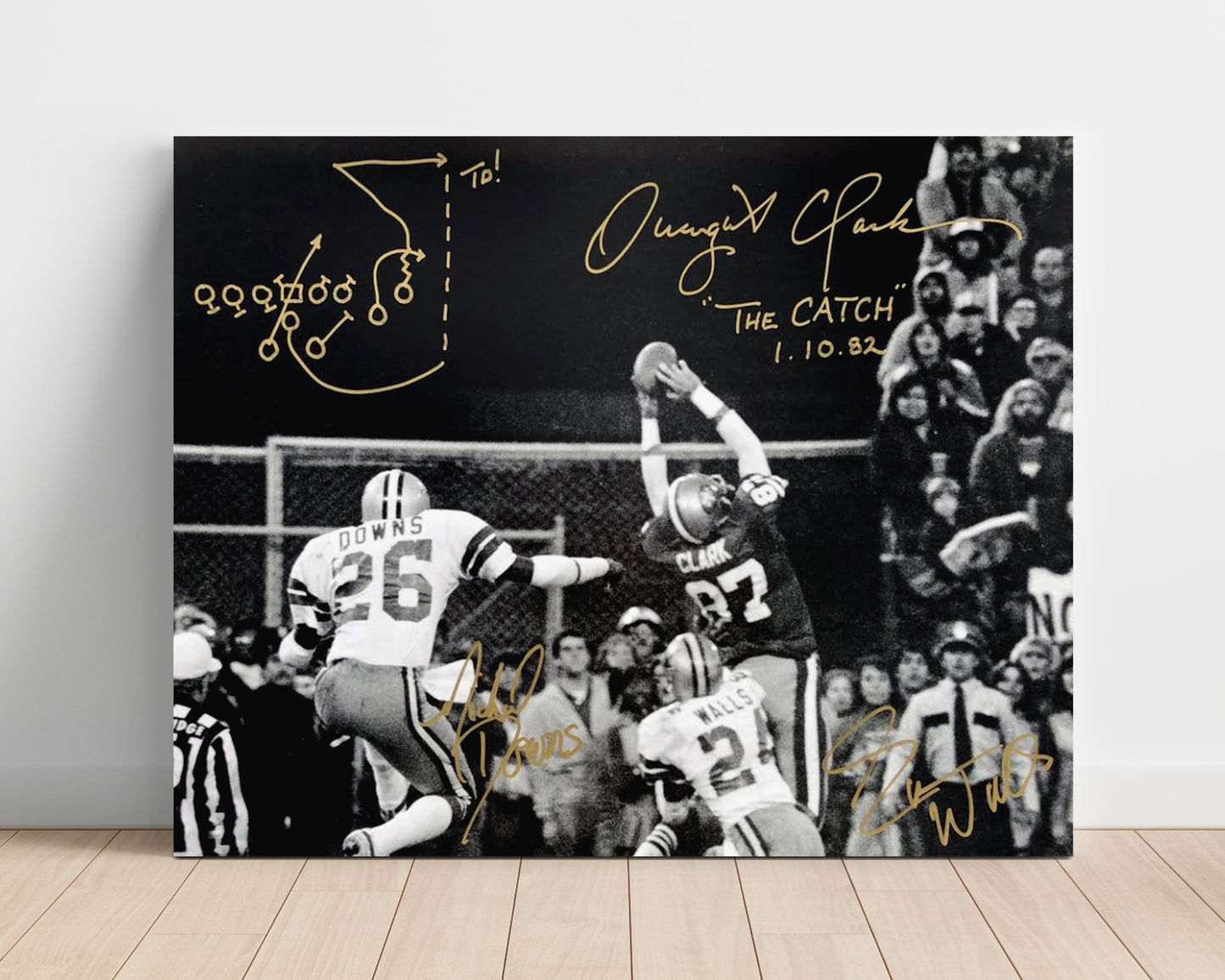 Dwight Clark - the Catch Play Drawn Football Wall Art - football wall art print