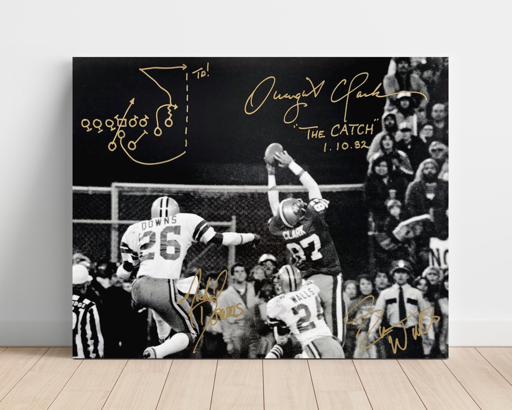 Dwight Clark - the Catch Play Drawn Football Wall Art - football wall art print