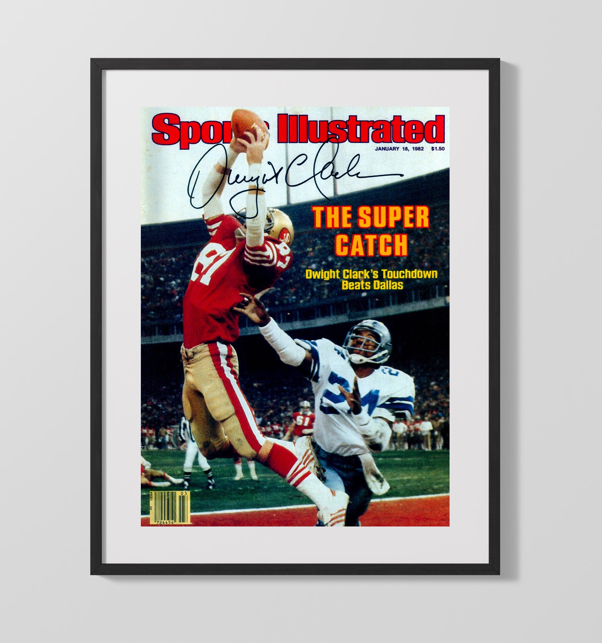 Dwight Clark - the Catch of Ages Vintage Football Wall Art - 16x20 Gallery Frame football decor