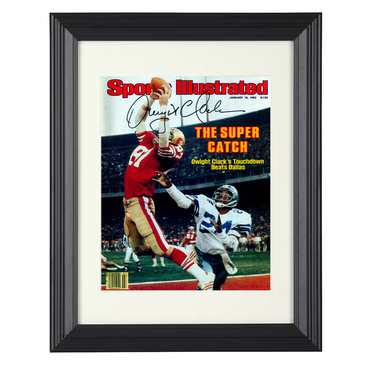 Dwight Clark – The Catch of Ages Image – 8x10 black beveled framed football wall art