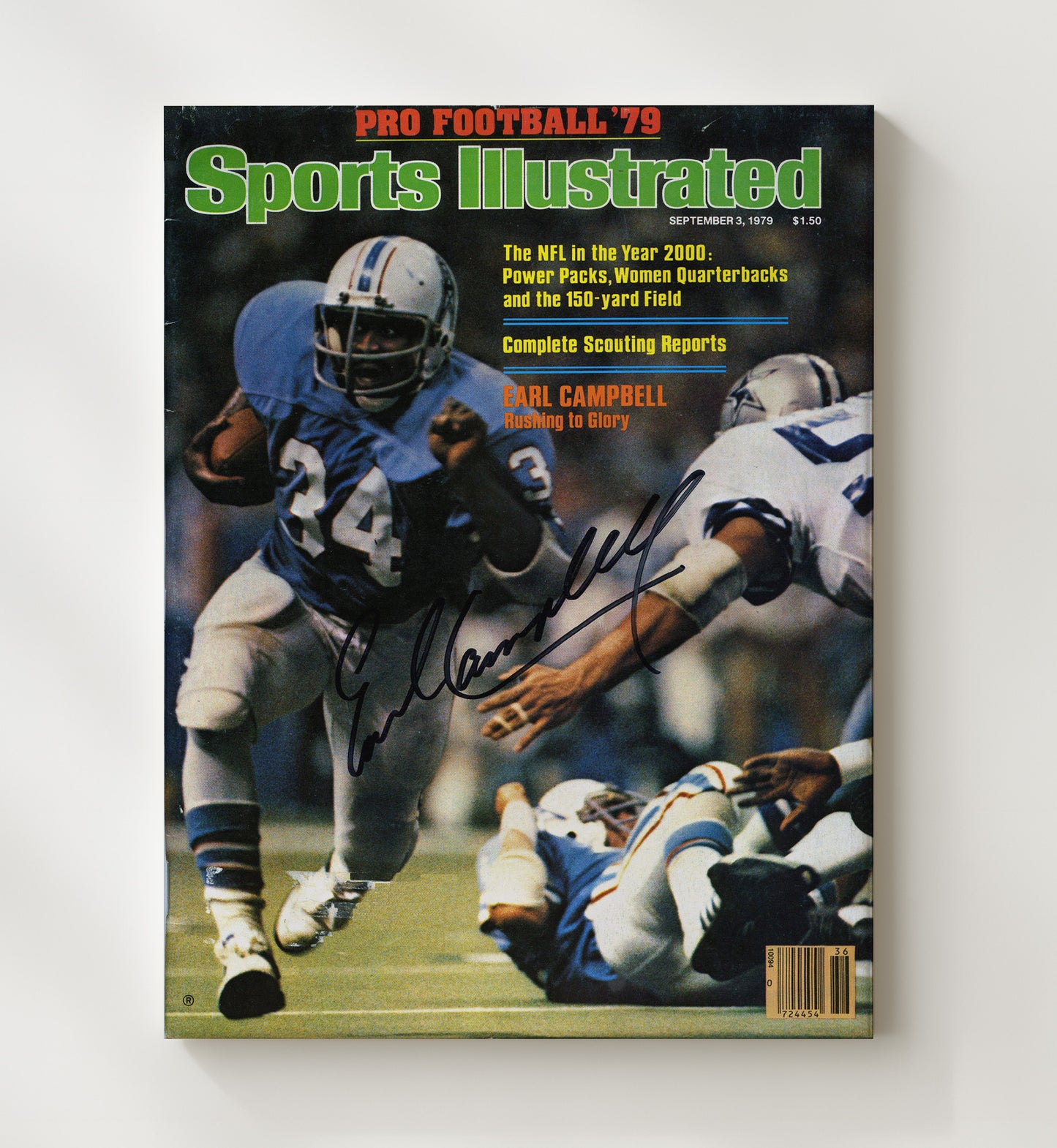 Earl Campbell - Houston Football Power Run 1979 SI Cover Football Wall Art - football wall art print