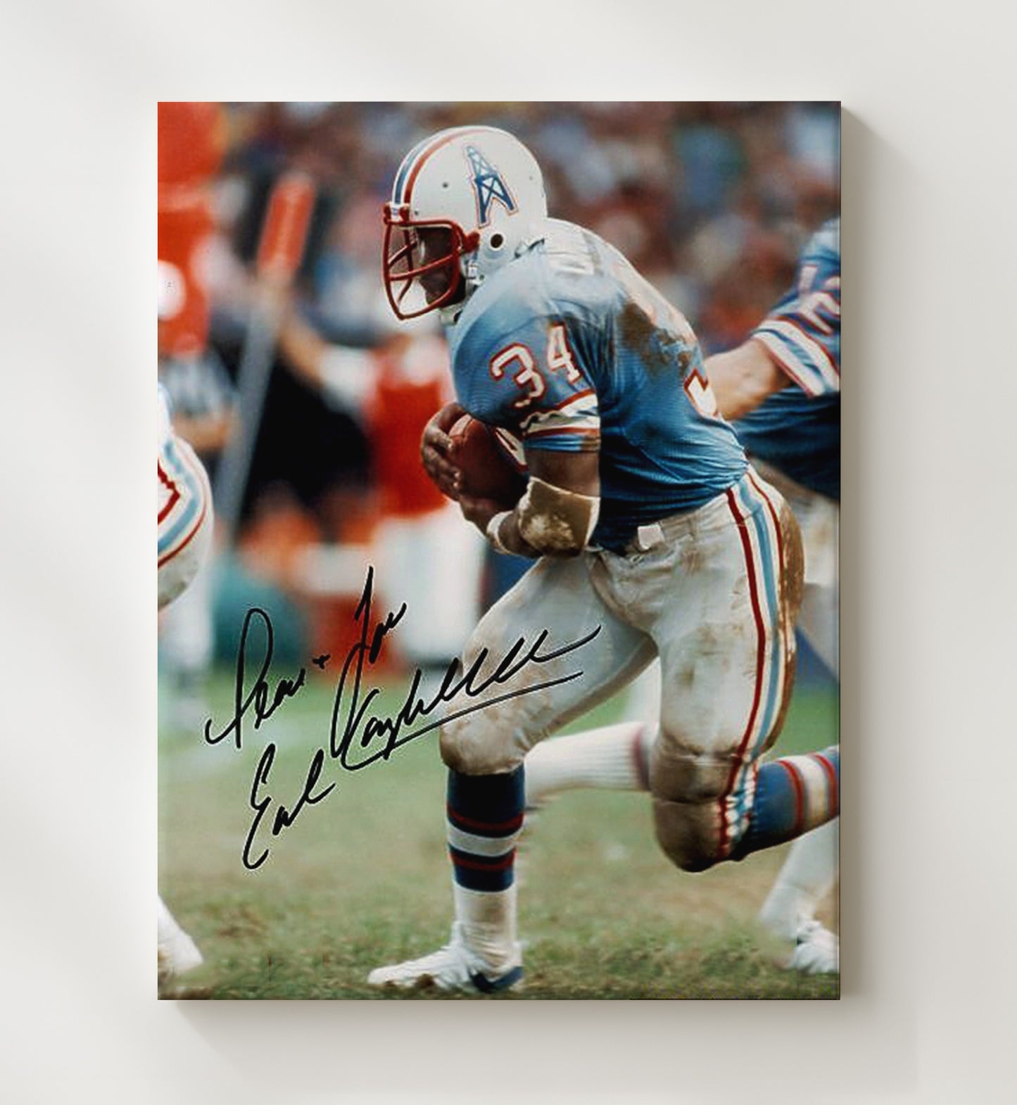 Earl Campbell - Tyler Rose Power Vintage Football Wall Art - 20x24 Canvas football decor