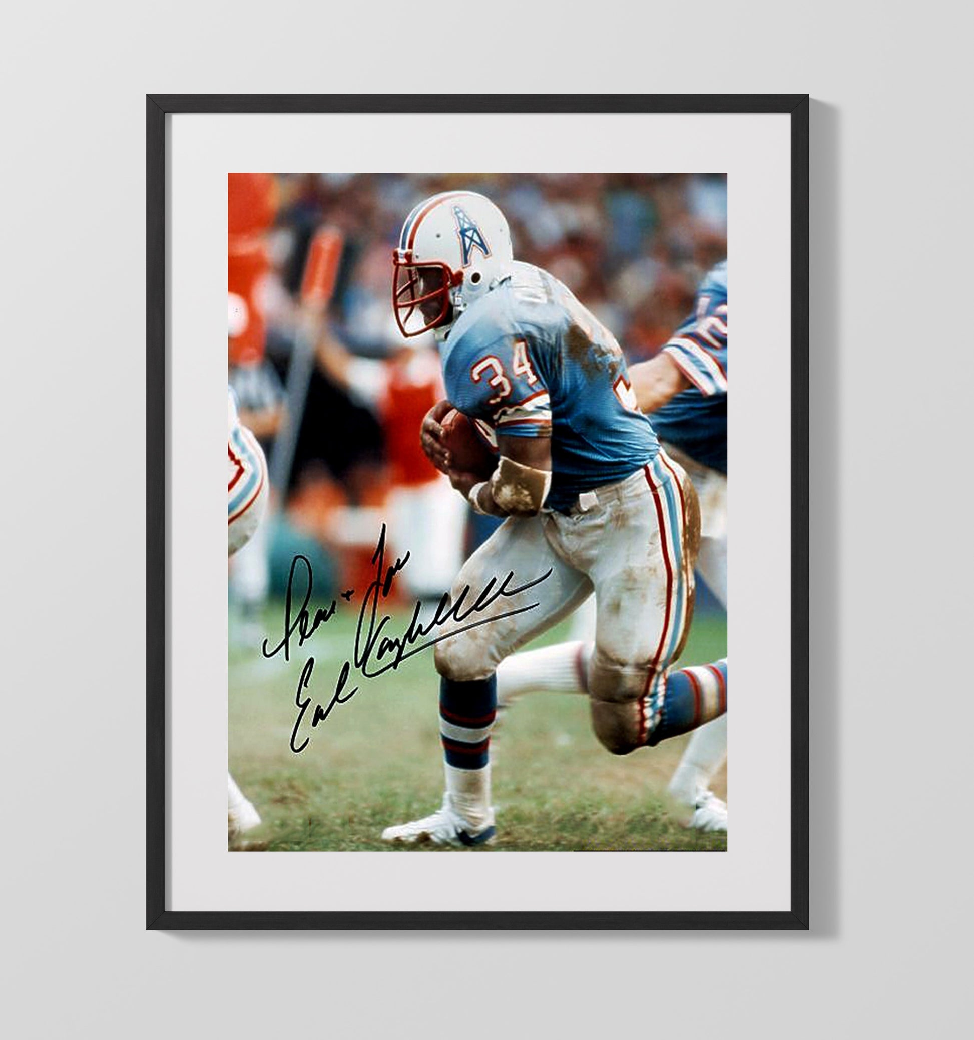 Earl Campbell - Tyler Rose Power Football Wall Art - football wall art print