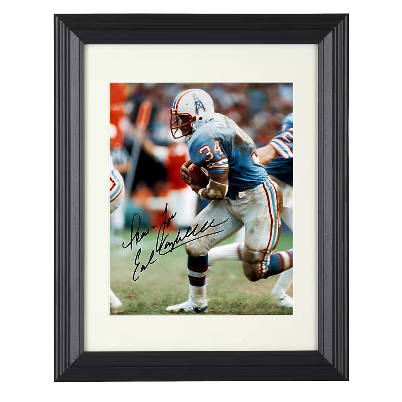 Earl Campbell – Tyler Rose Power Image – 8x10 black beveled framed football wall art