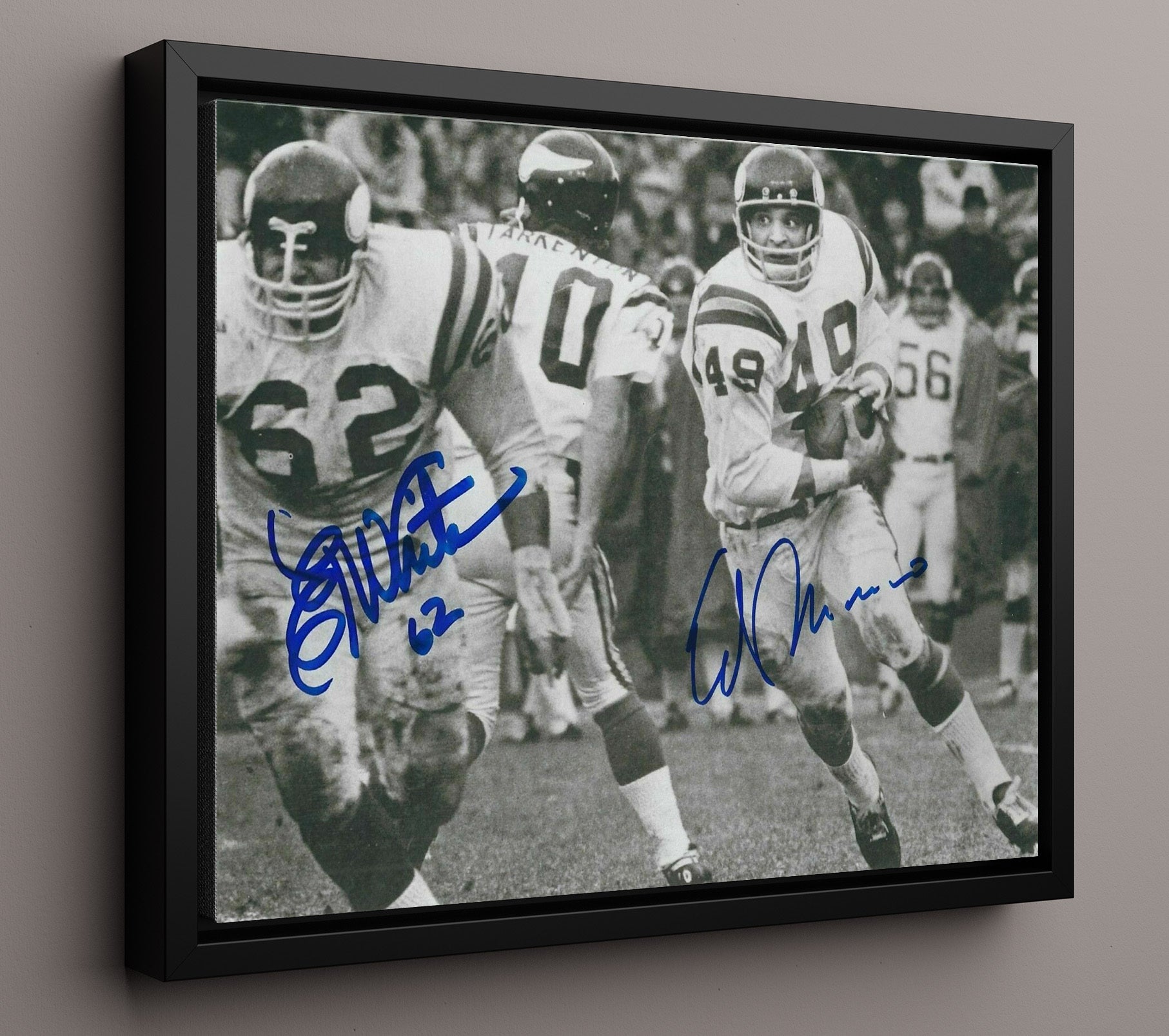 Ed Marinaro and Ed White - Minnesota Football Run Behind Blocker Football Wall Art - football wall art print